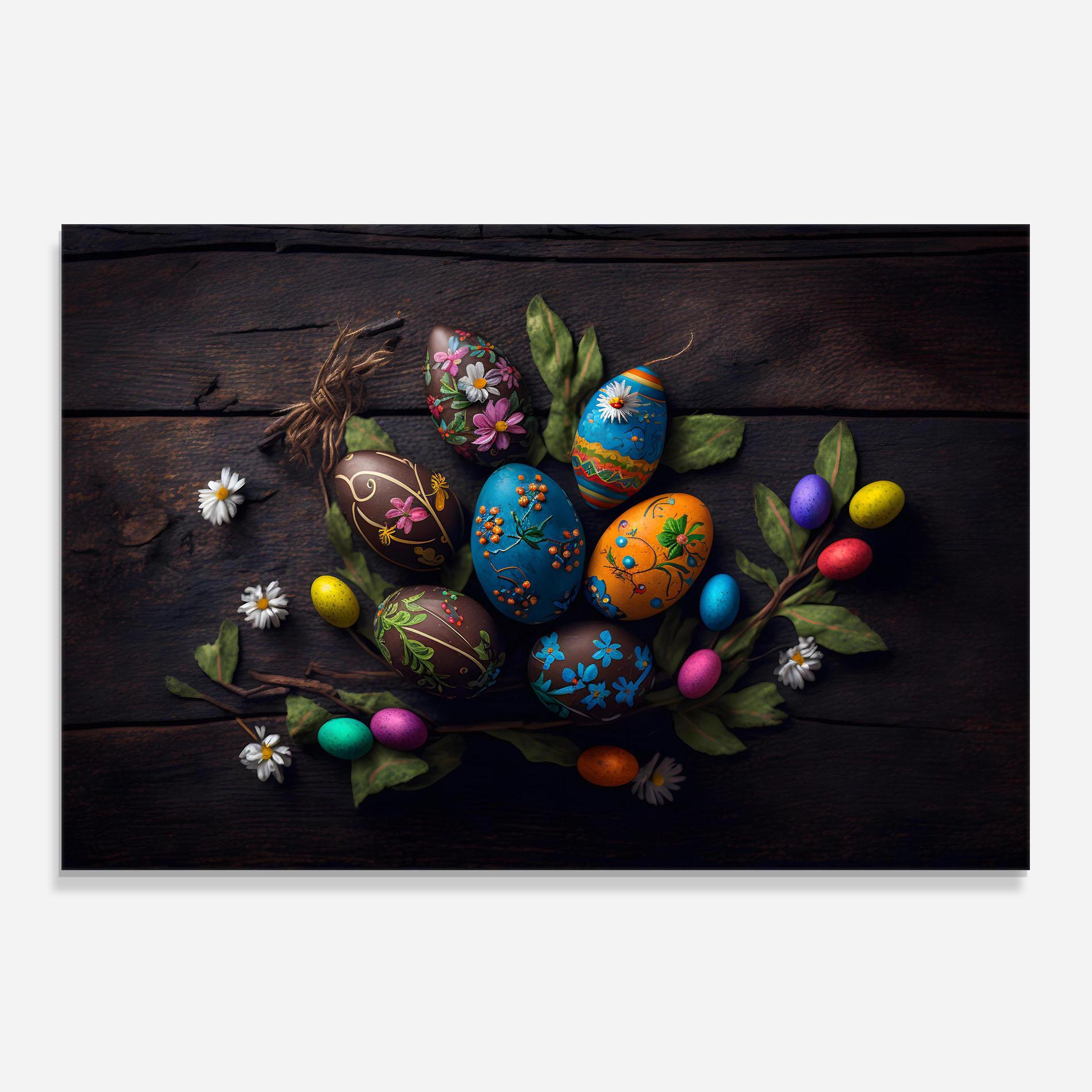 Konyhai üveg hátfal Colorful Easter Decarations mockup 0