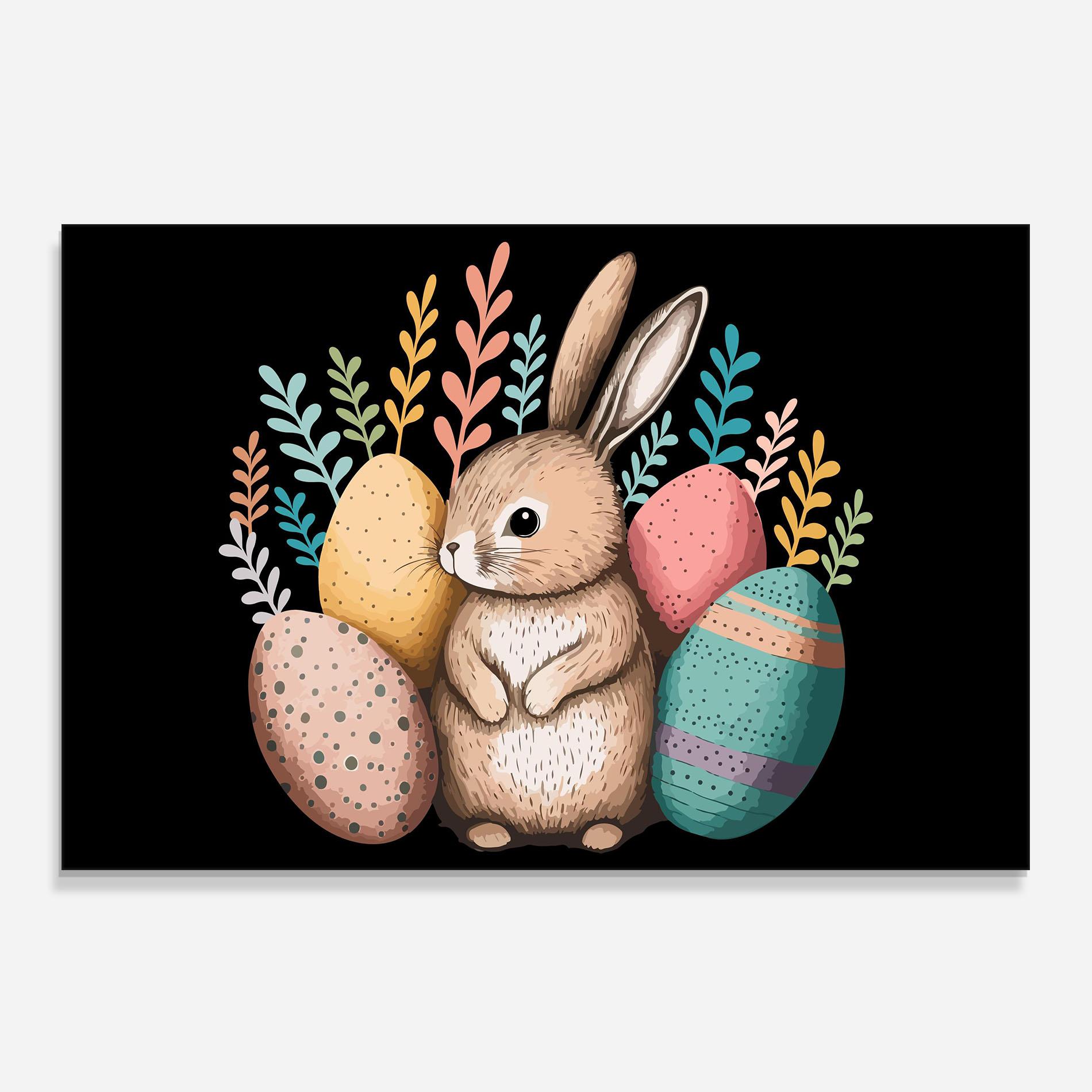 Konyhai üveg hátfal Easter Pretty Bunny mockup 0