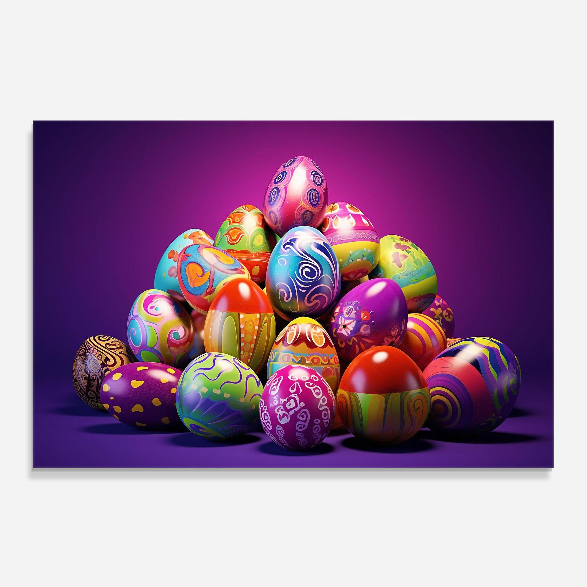 Konyhai üveg hátfal Pile Colorful Eggs mockup 0