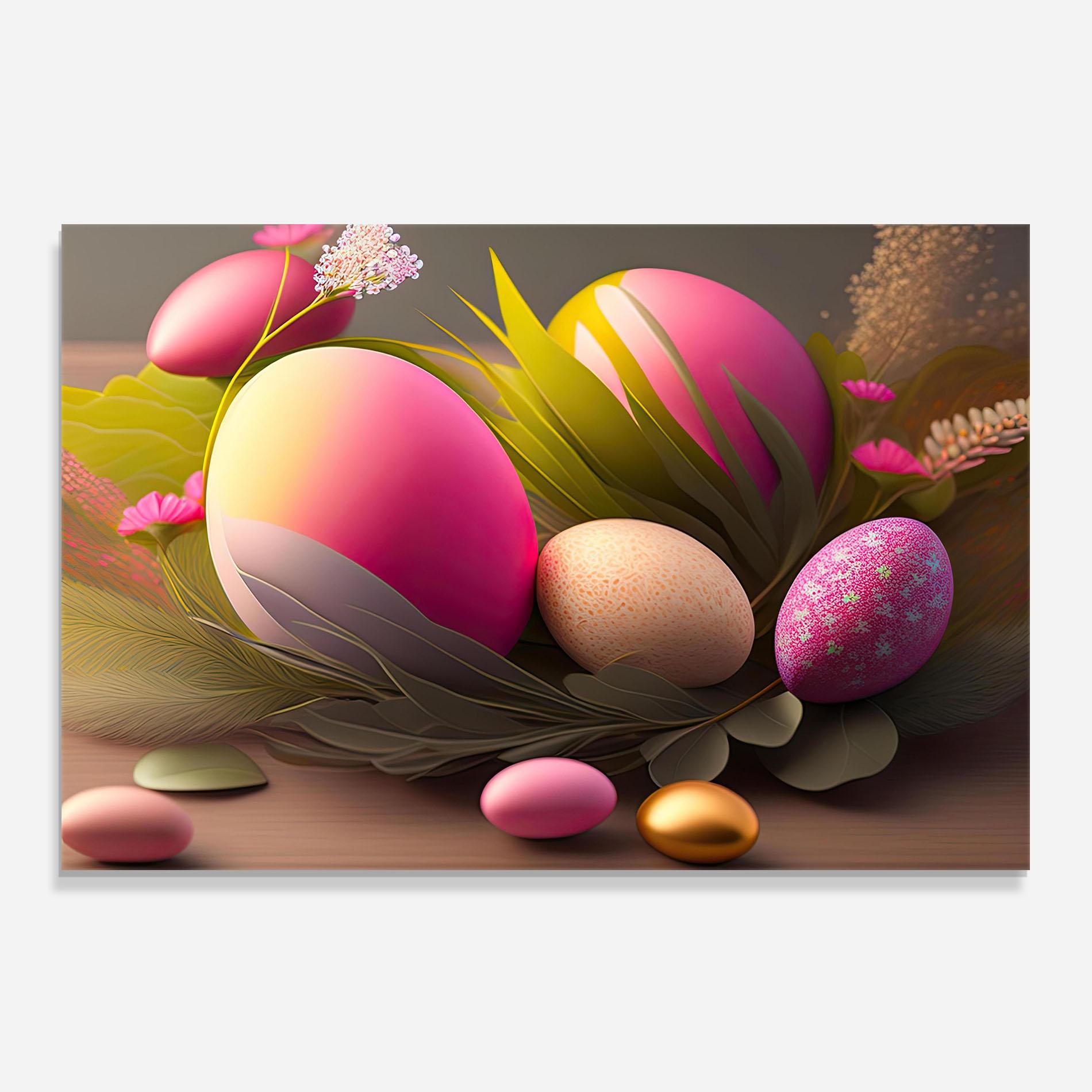 Konyhai üveg hátfal Pink Easter Eggs mockup 0