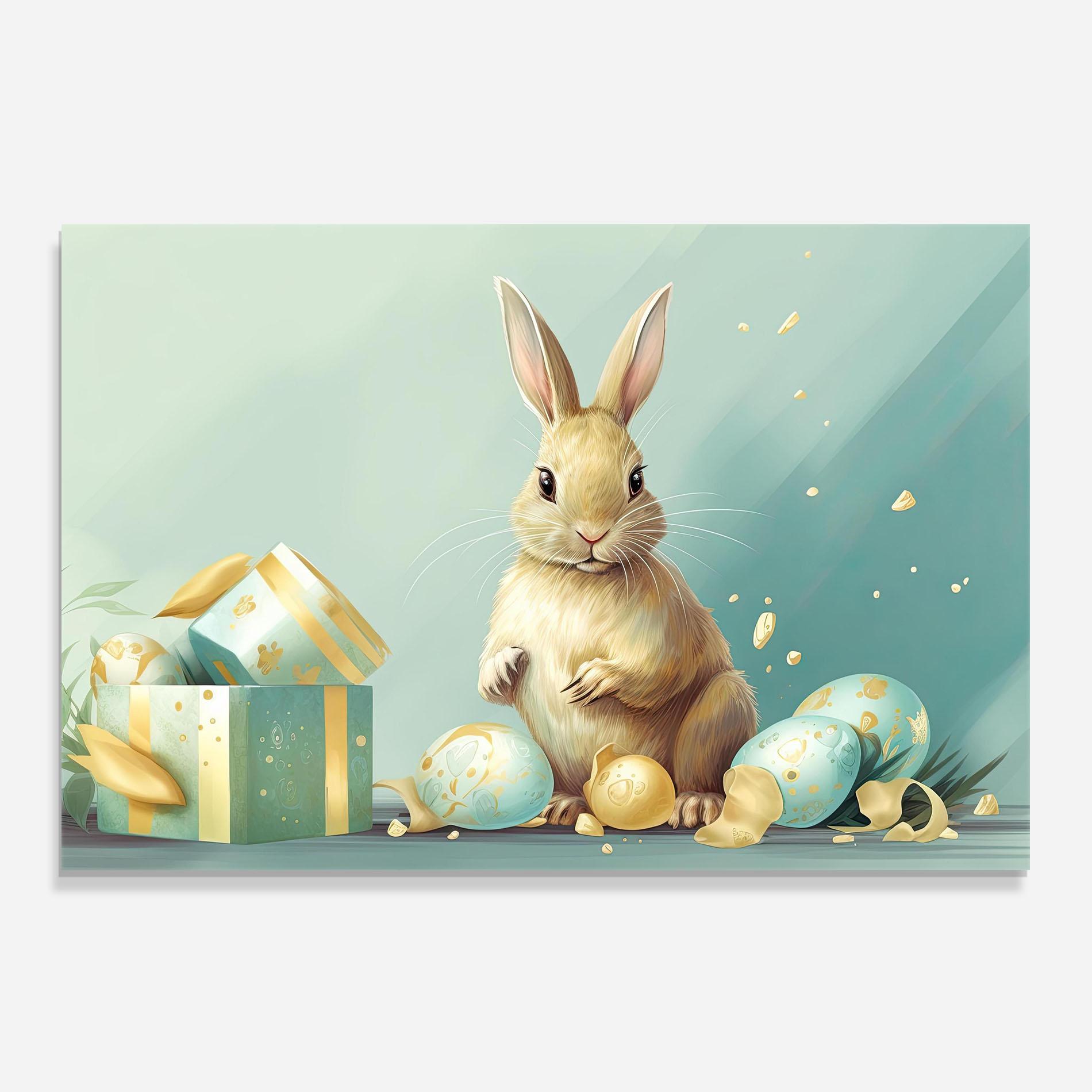 Konyhai üveg hátfal Pretty Cute Easter Bunny mockup 0