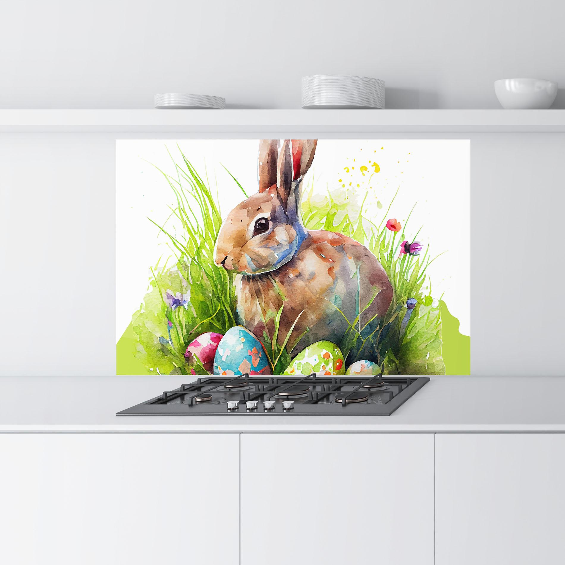 Konyhai üveg hátfal Rabbit With Eggs mockup 9