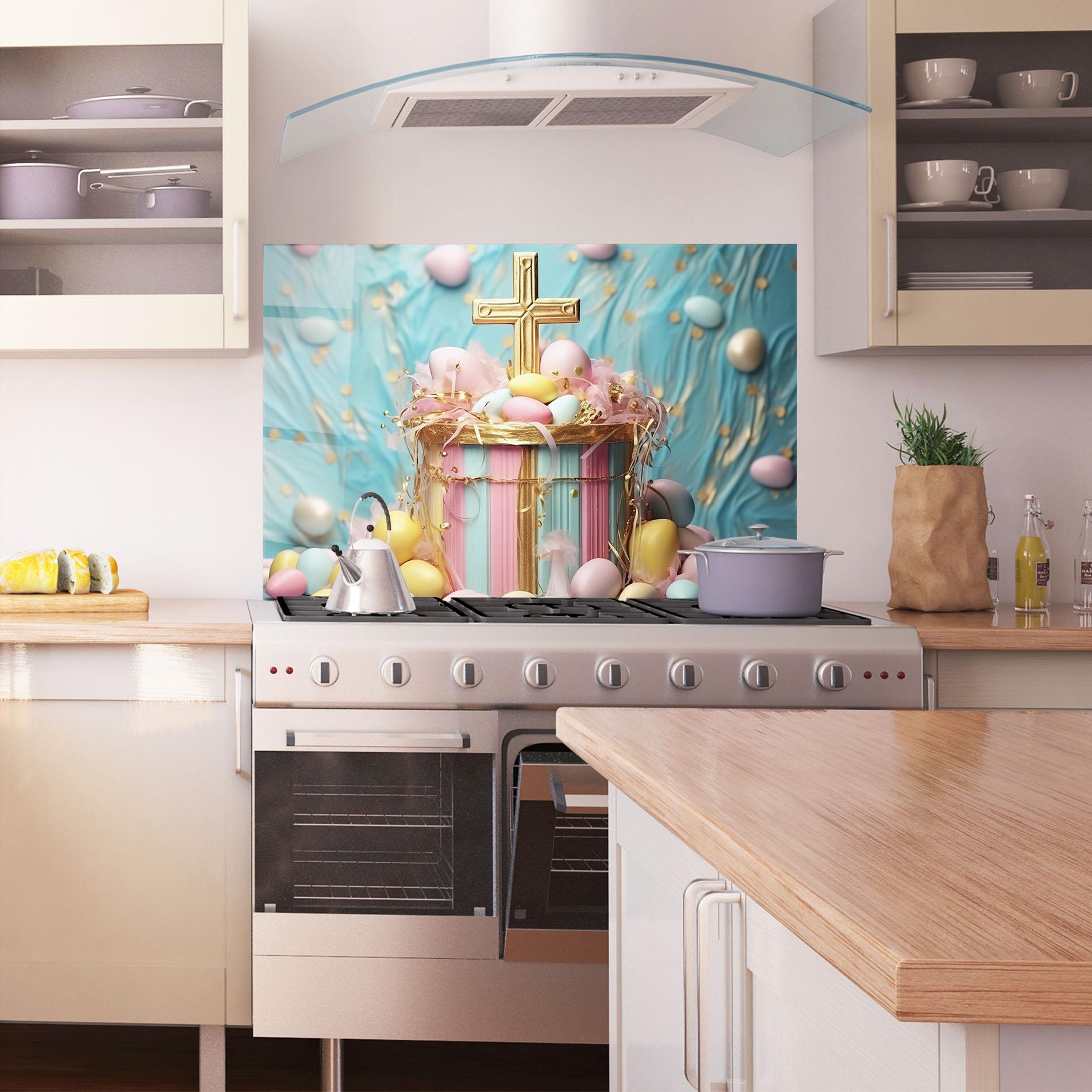 Konyhai üveg hátfal Easter Egg Decor mockup 1