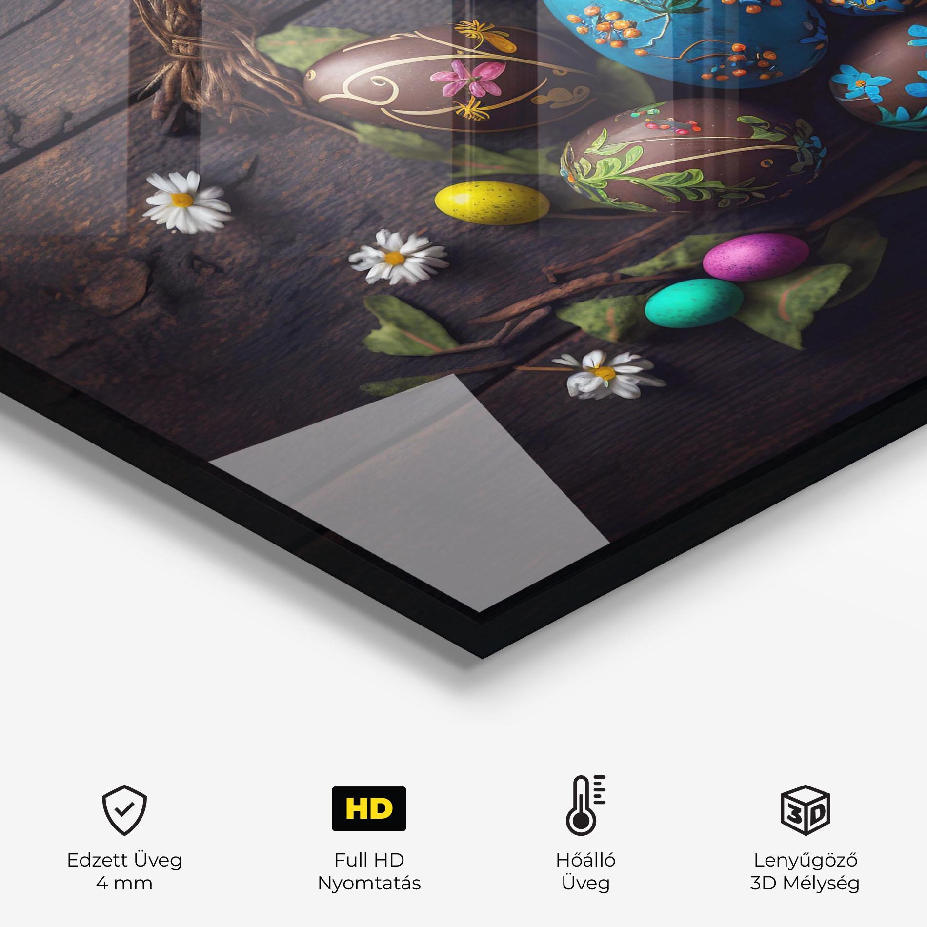 Konyhai üveg hátfal Colorful Easter Decarations mockup 2