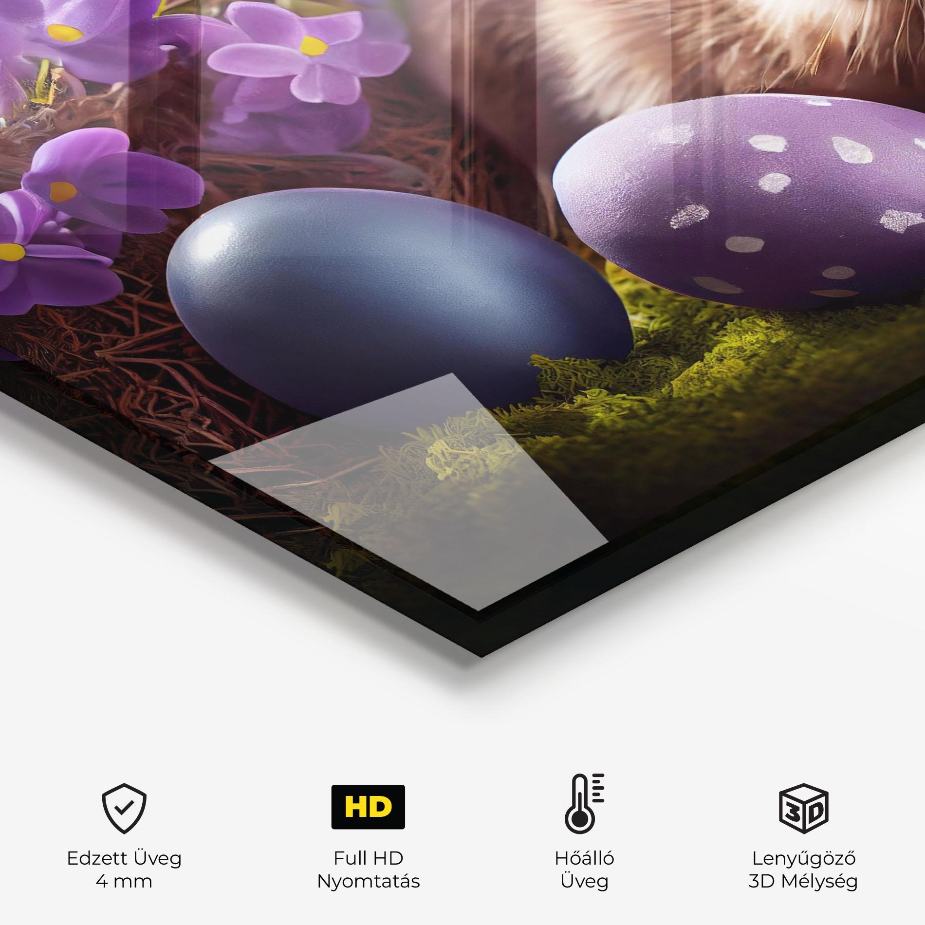 Konyhai üveg hátfal Cute Easter Rabbit mockup 2