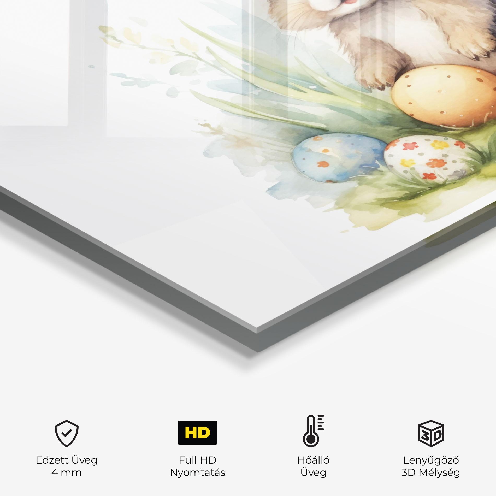 Konyhai üveg hátfal Cute Happy Bunny mockup 2