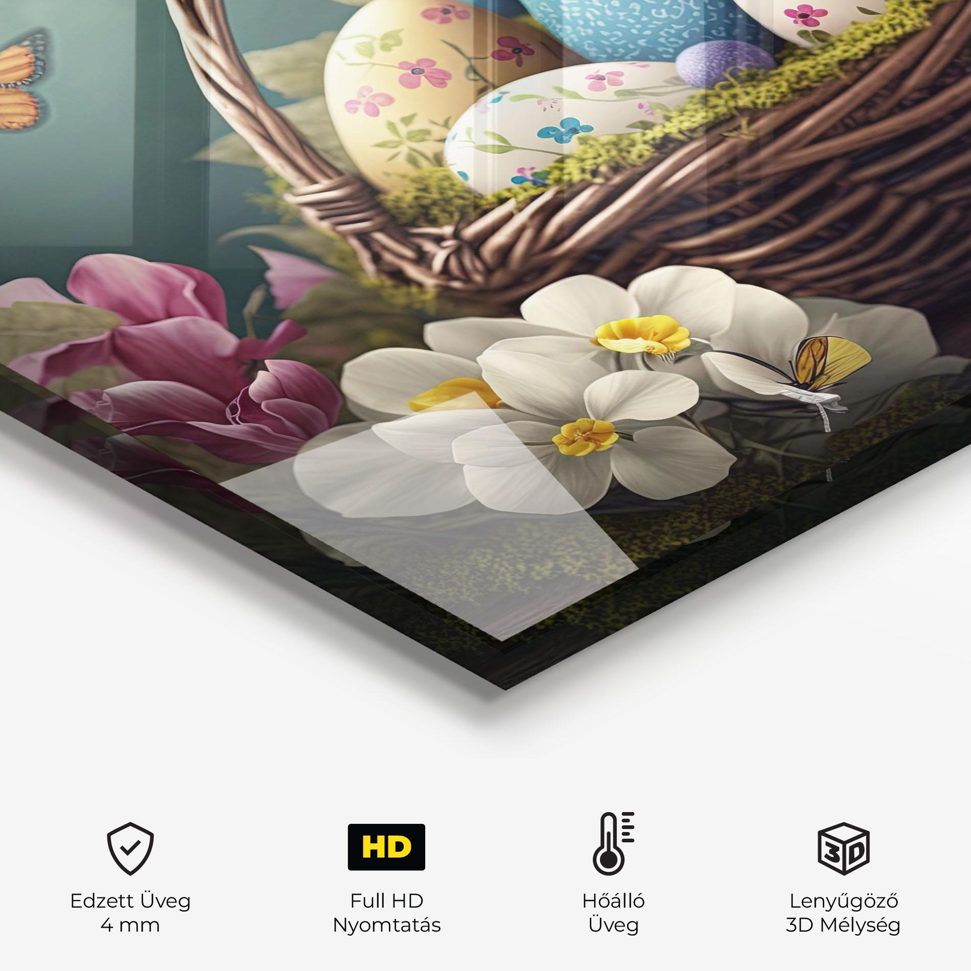 Konyhai üveg hátfal Easter Eggs Butterfly mockup 2