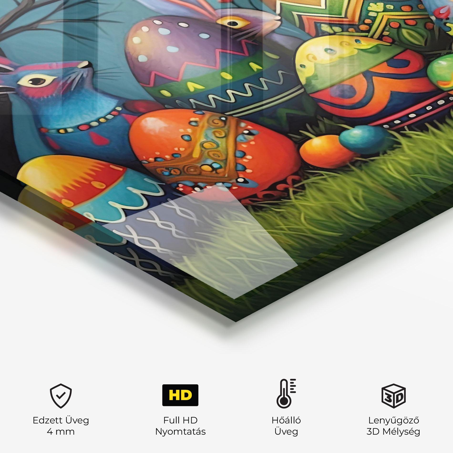 Konyhai üveg hátfal Easter Eggs mockup 2