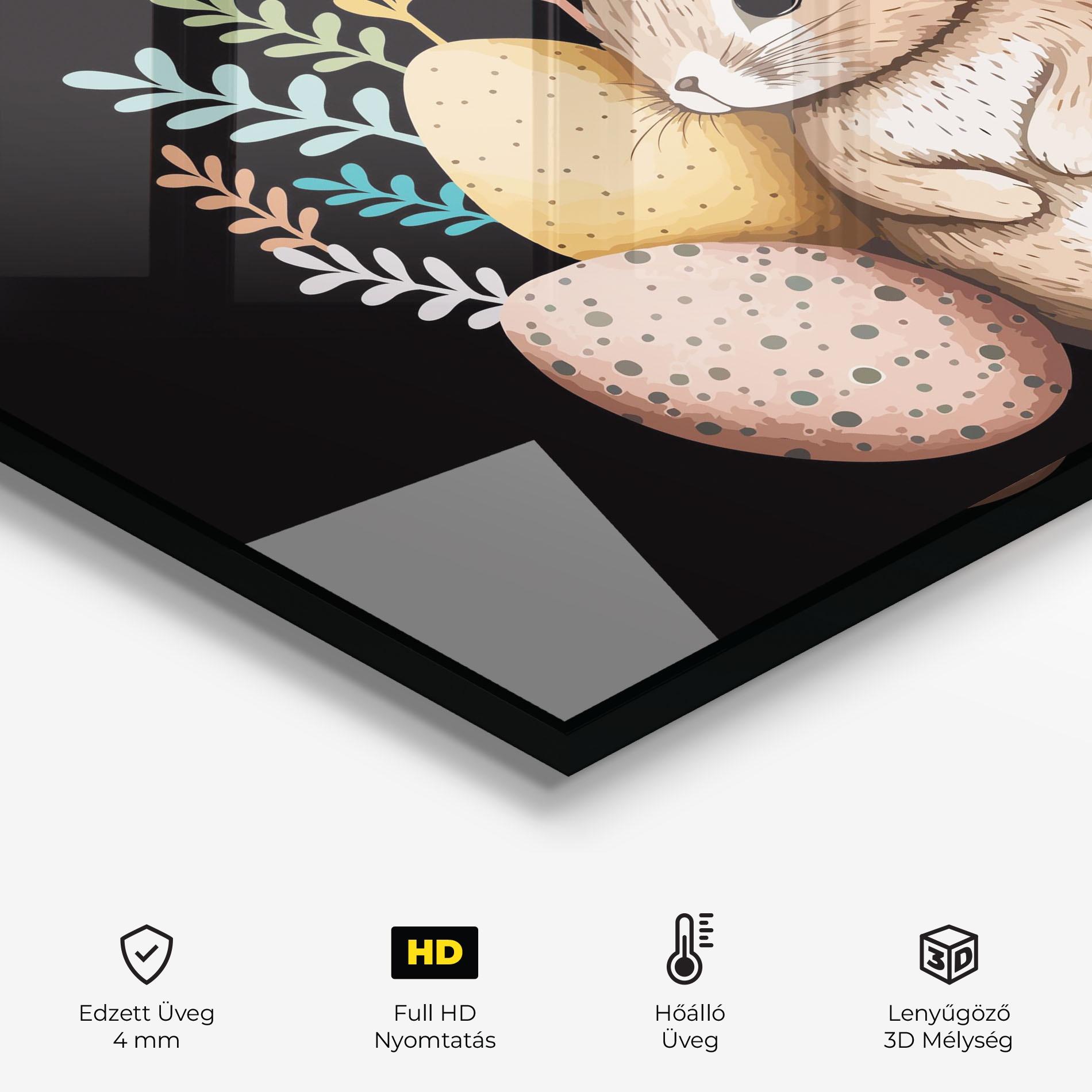 Konyhai üveg hátfal Easter Pretty Bunny mockup 2
