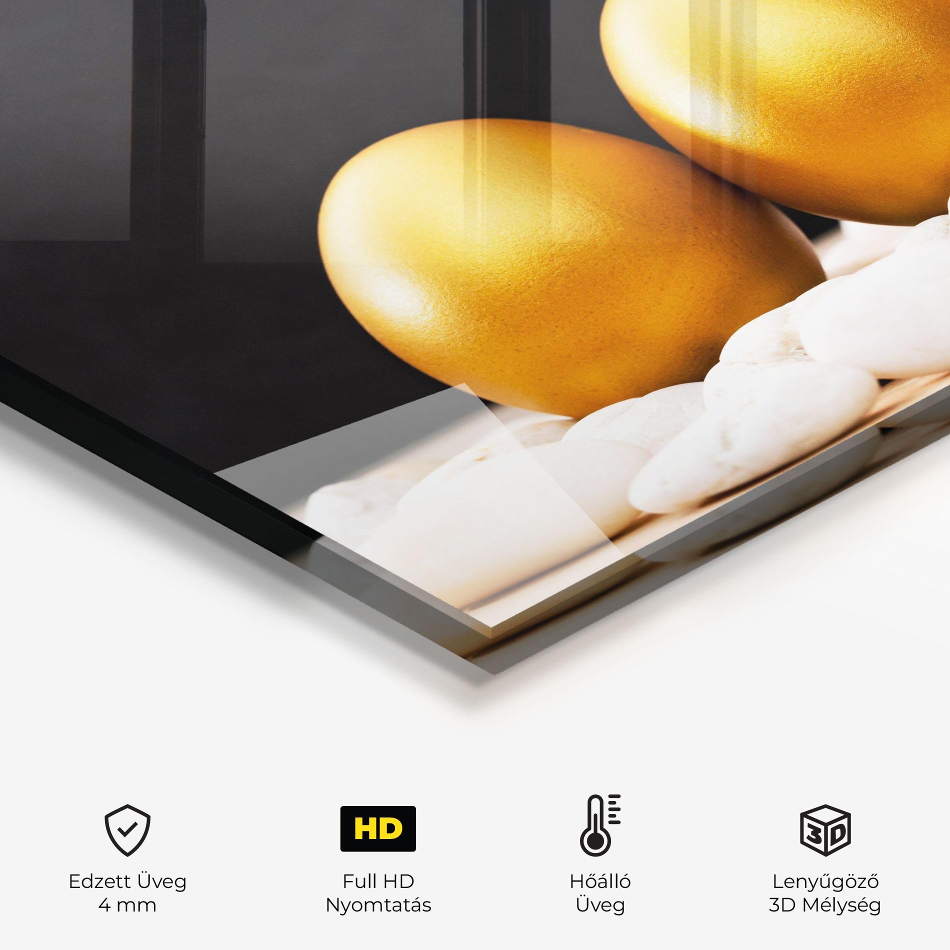 Konyhai üveg hátfal Golden Easter Egg mockup 2