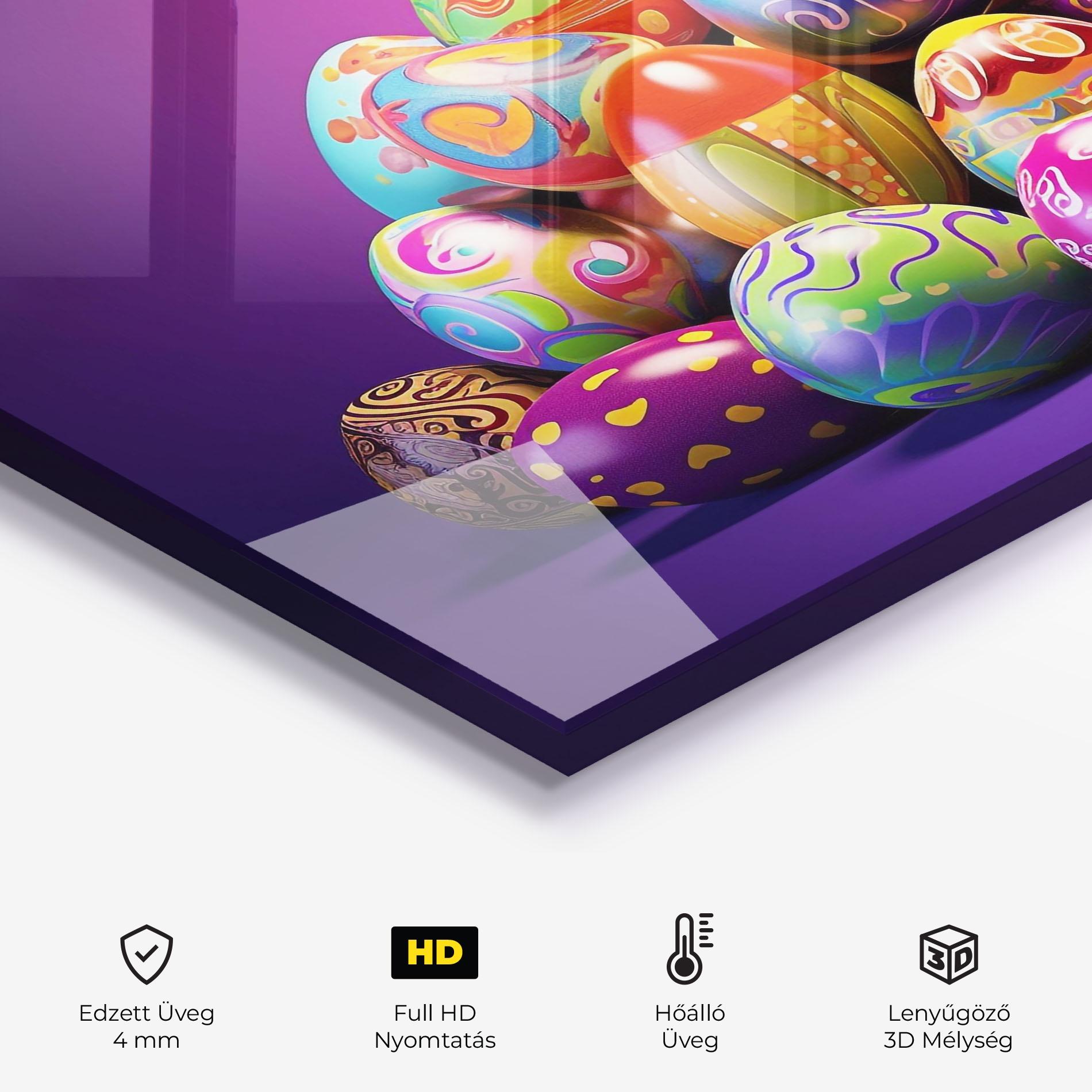 Konyhai üveg hátfal Pile Colorful Eggs mockup 2