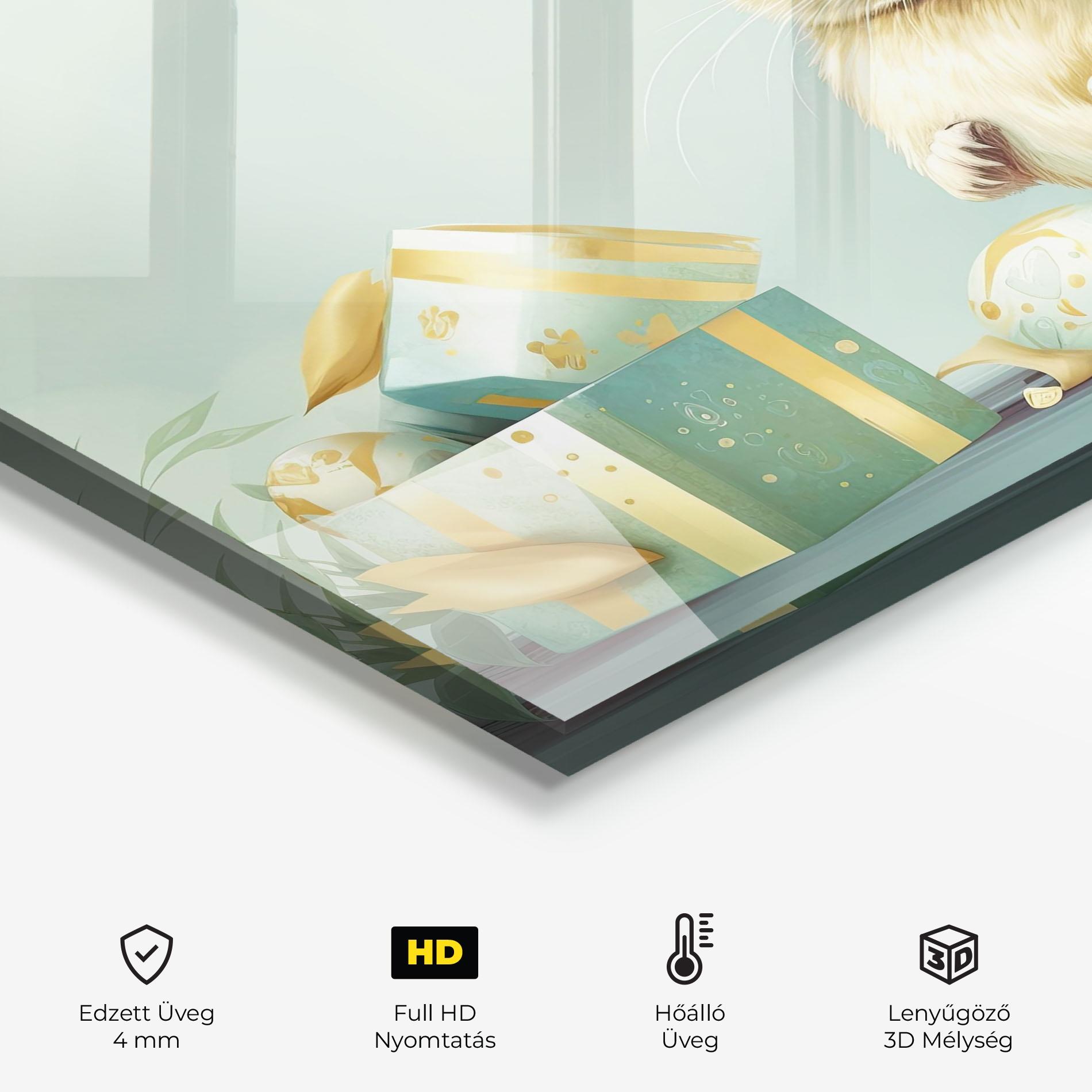 Konyhai üveg hátfal Pretty Cute Easter Bunny mockup 2