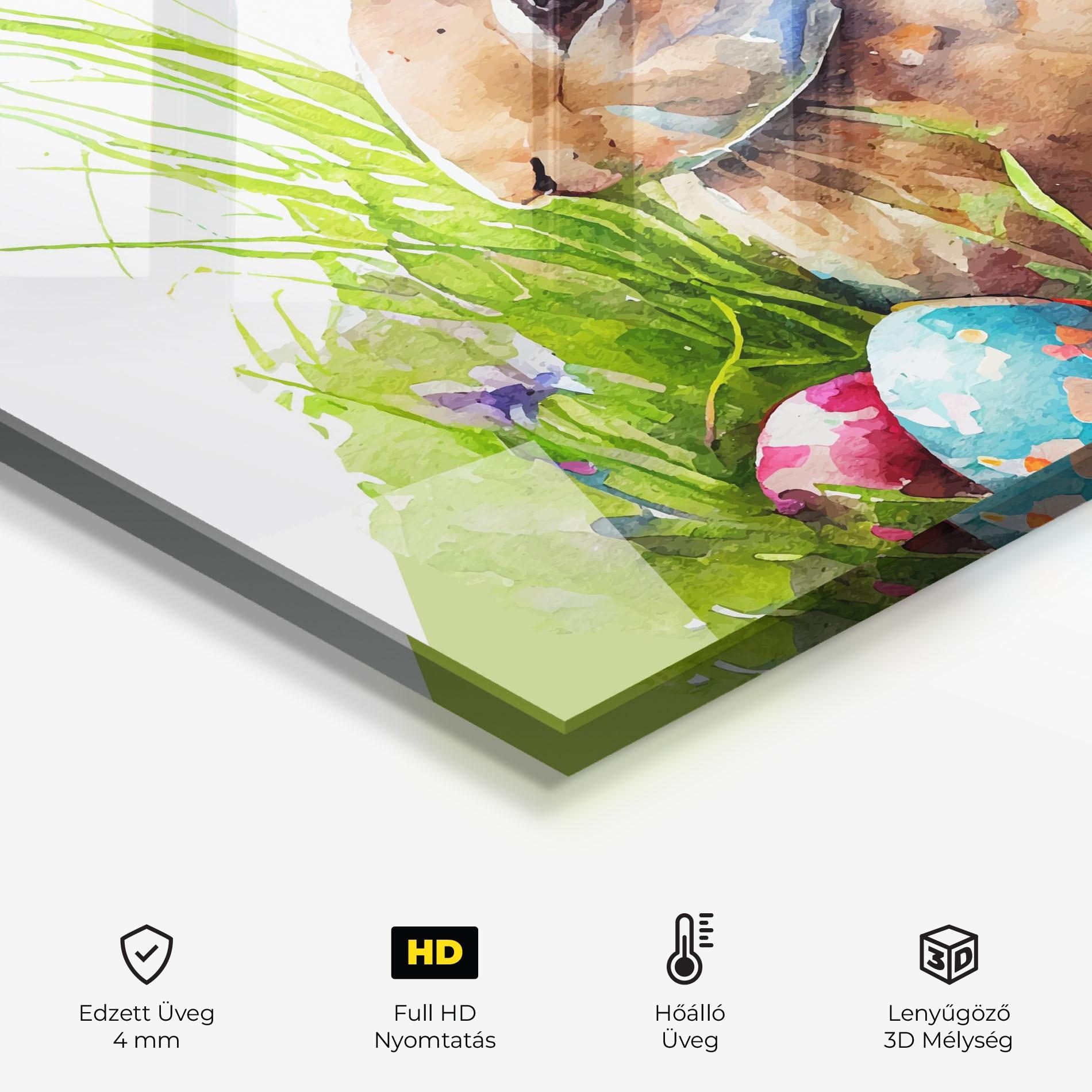 Konyhai üveg hátfal Rabbit With Eggs mockup 2