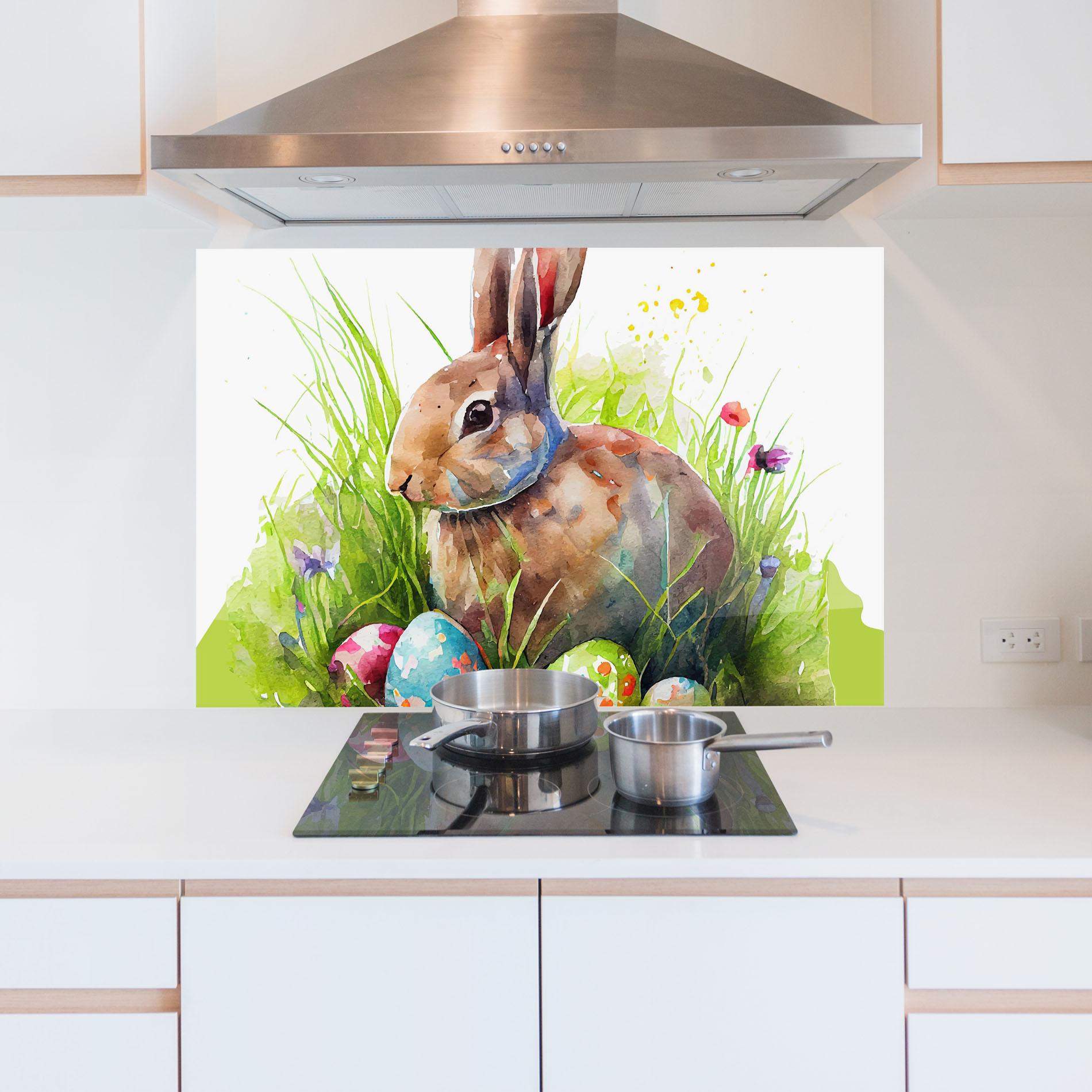 Konyhai üveg hátfal Rabbit With Eggs mockup 5