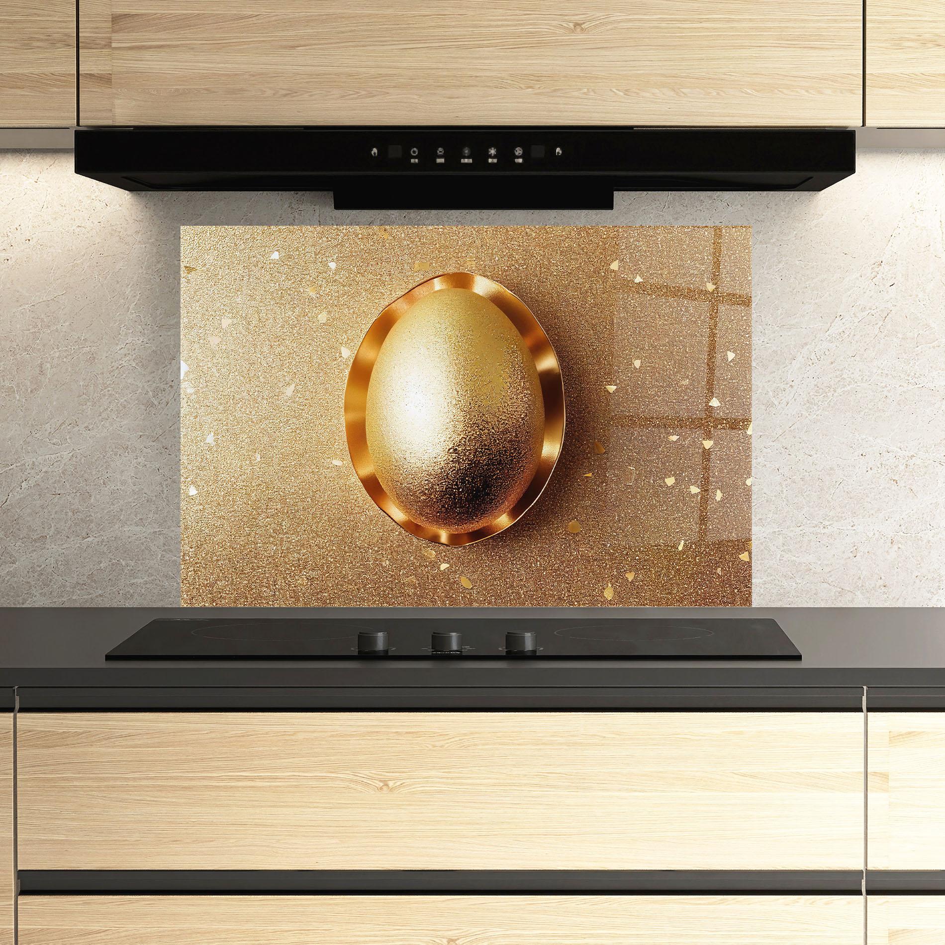 Konyhai üveg hátfal Golden Egg Chocolate mockup 3