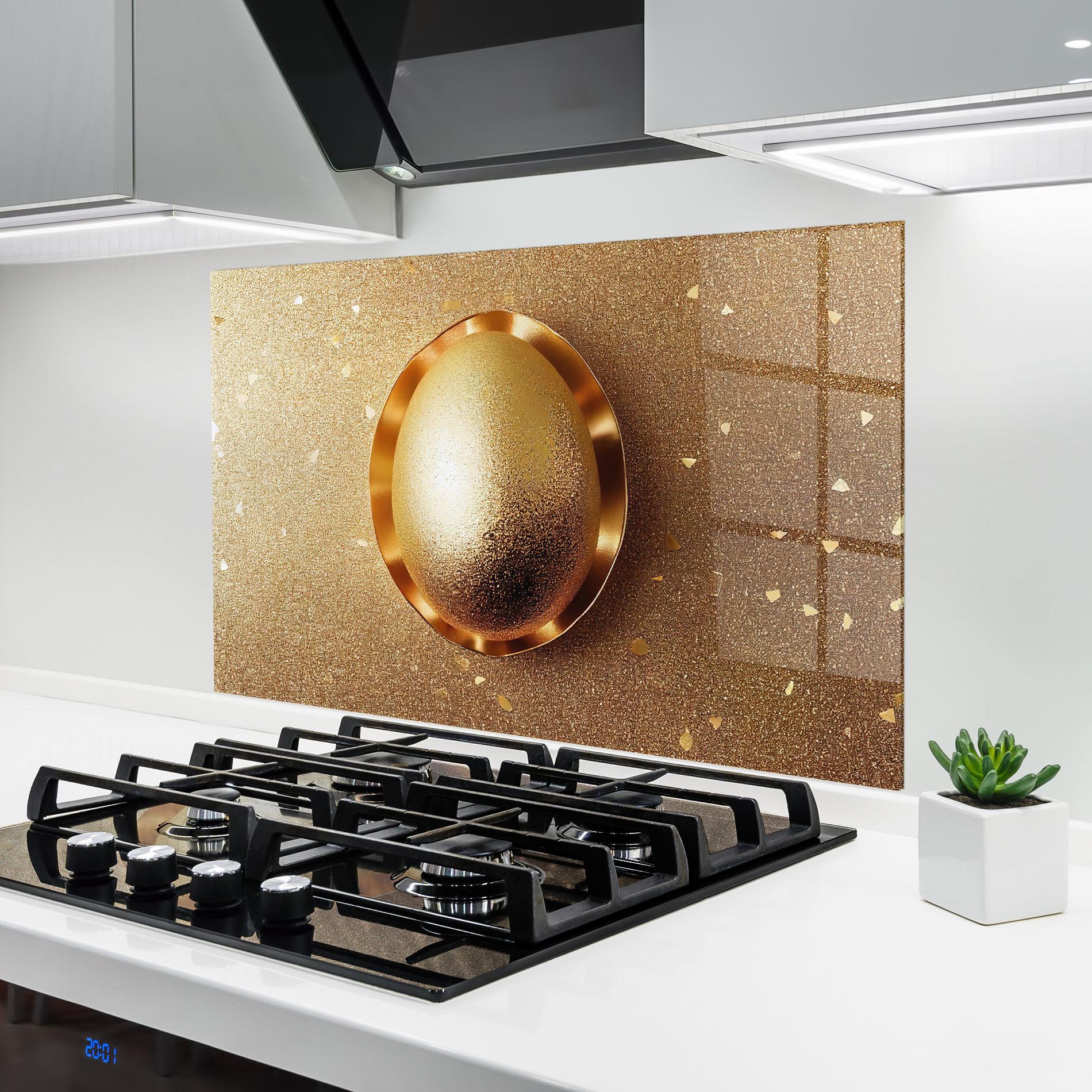 Konyhai üveg hátfal Golden Egg Chocolate mockup 6