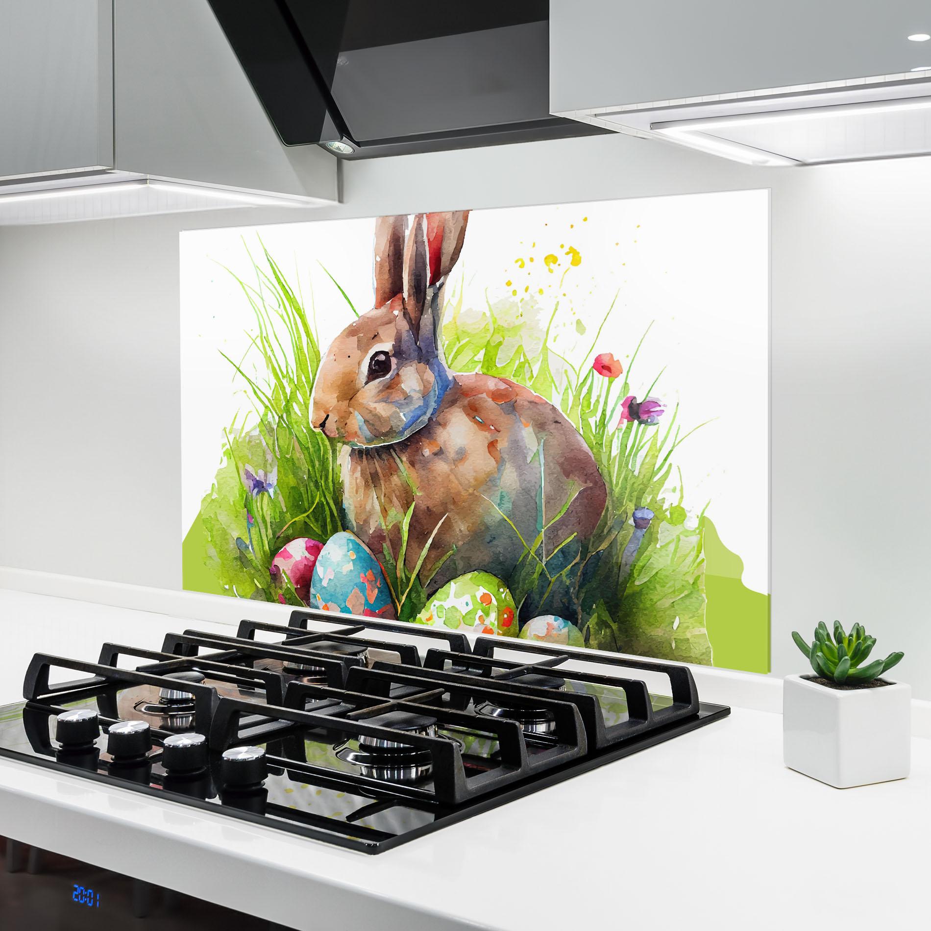 Konyhai üveg hátfal Rabbit With Eggs mockup 6