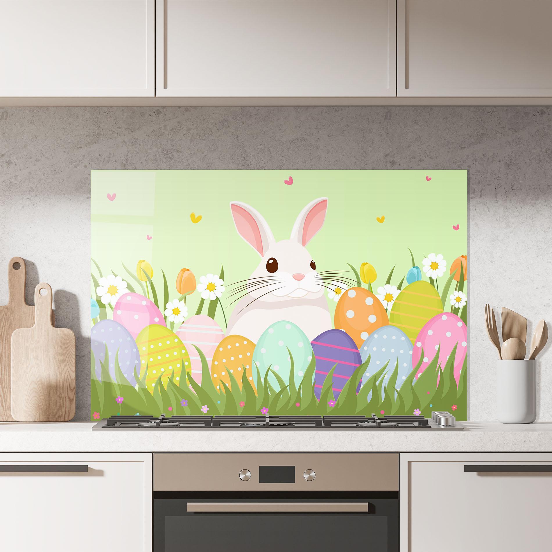 Konyhai üveg hátfal Friendly Rabbit mockup 7