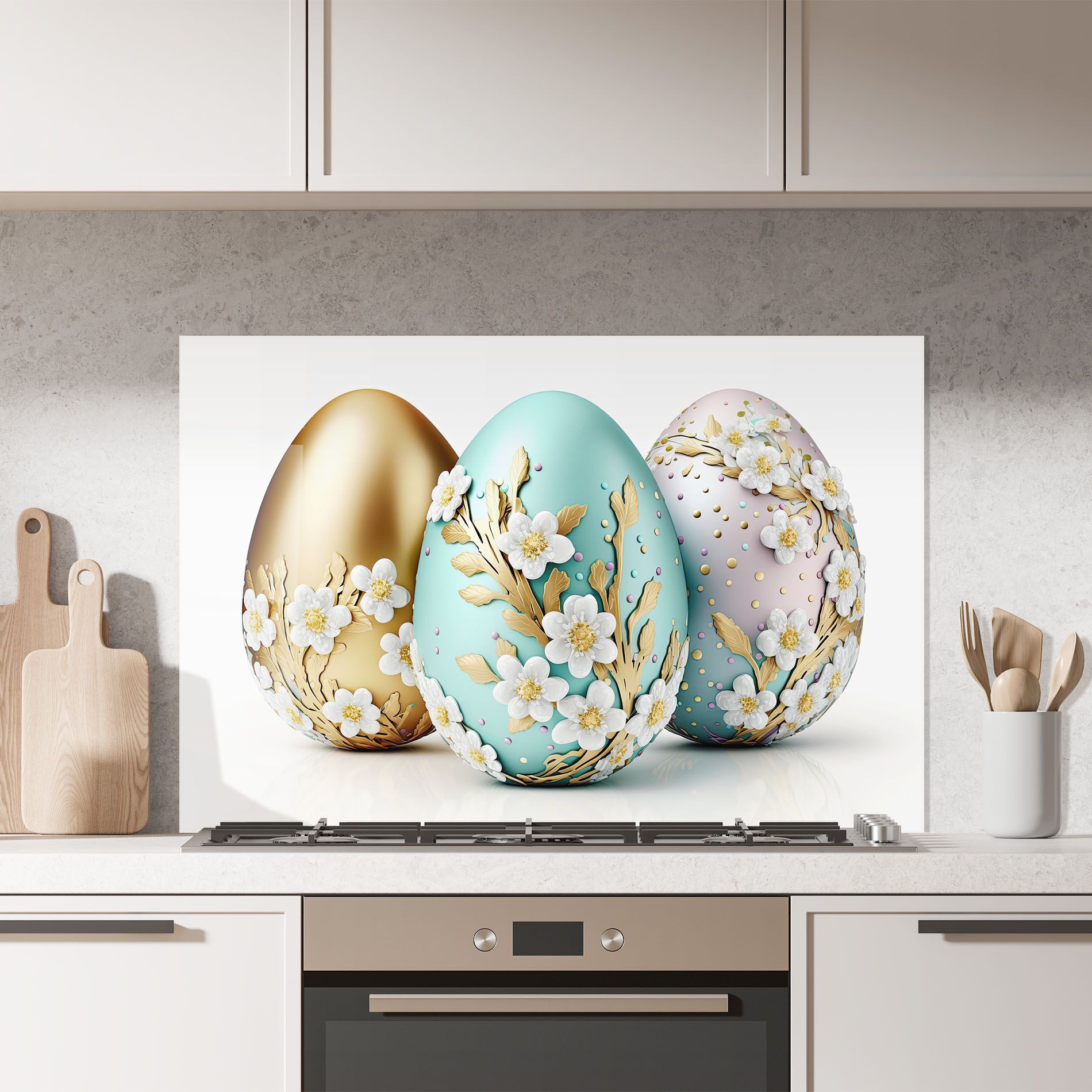 Gold Blue Easter Eggs mockup 7