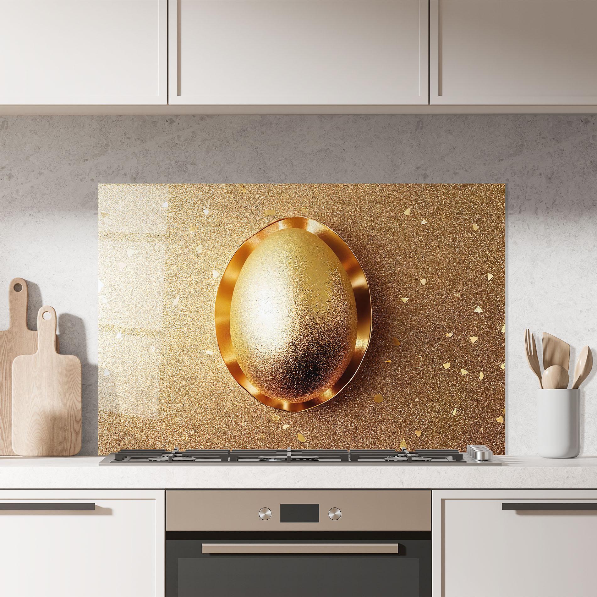 Konyhai üveg hátfal Golden Egg Chocolate mockup 7