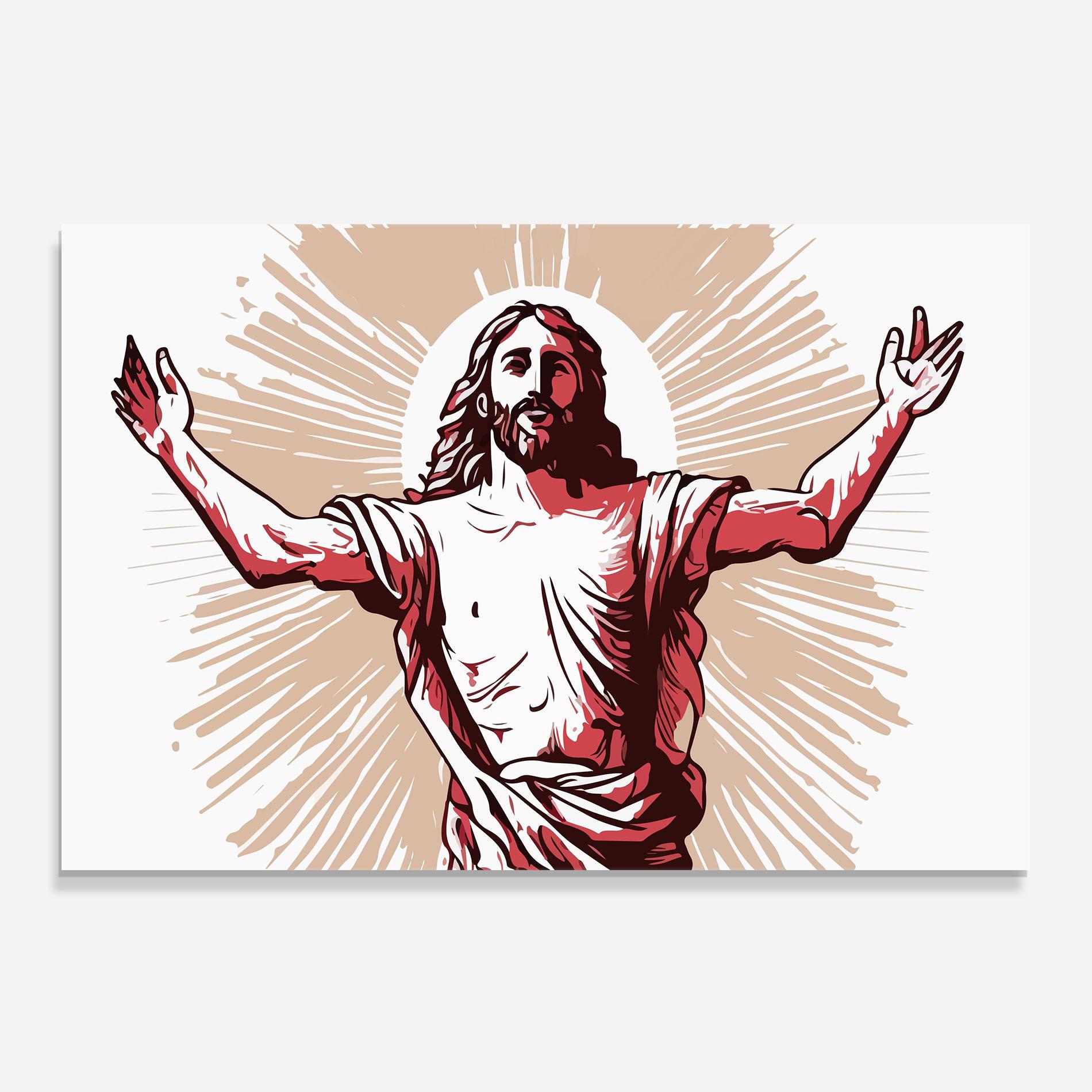 Konyhai üveg hátfal Artistic Jesus mockup 0