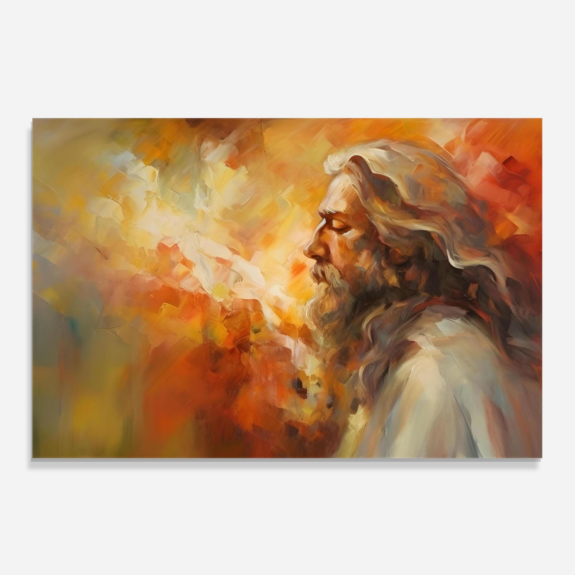 Konyhai üveg hátfal Christ Oil Painting mockup 0