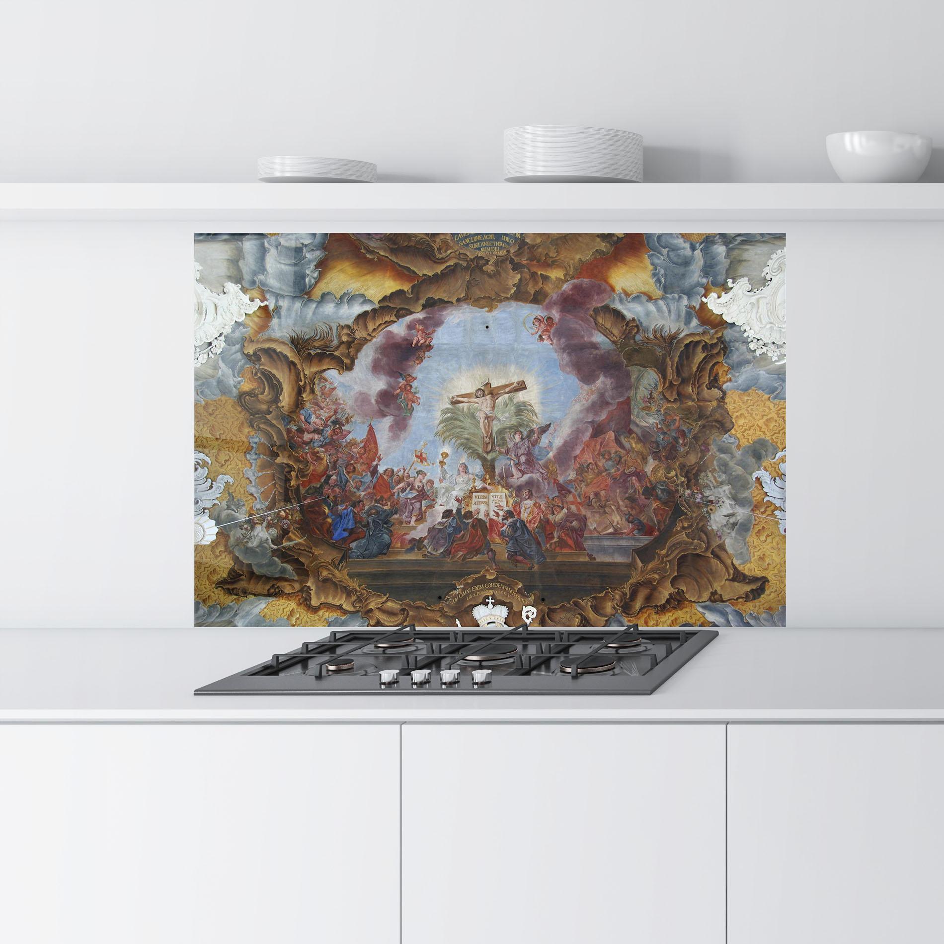 Konyhai üveg hátfal Devine Illumination mockup 9