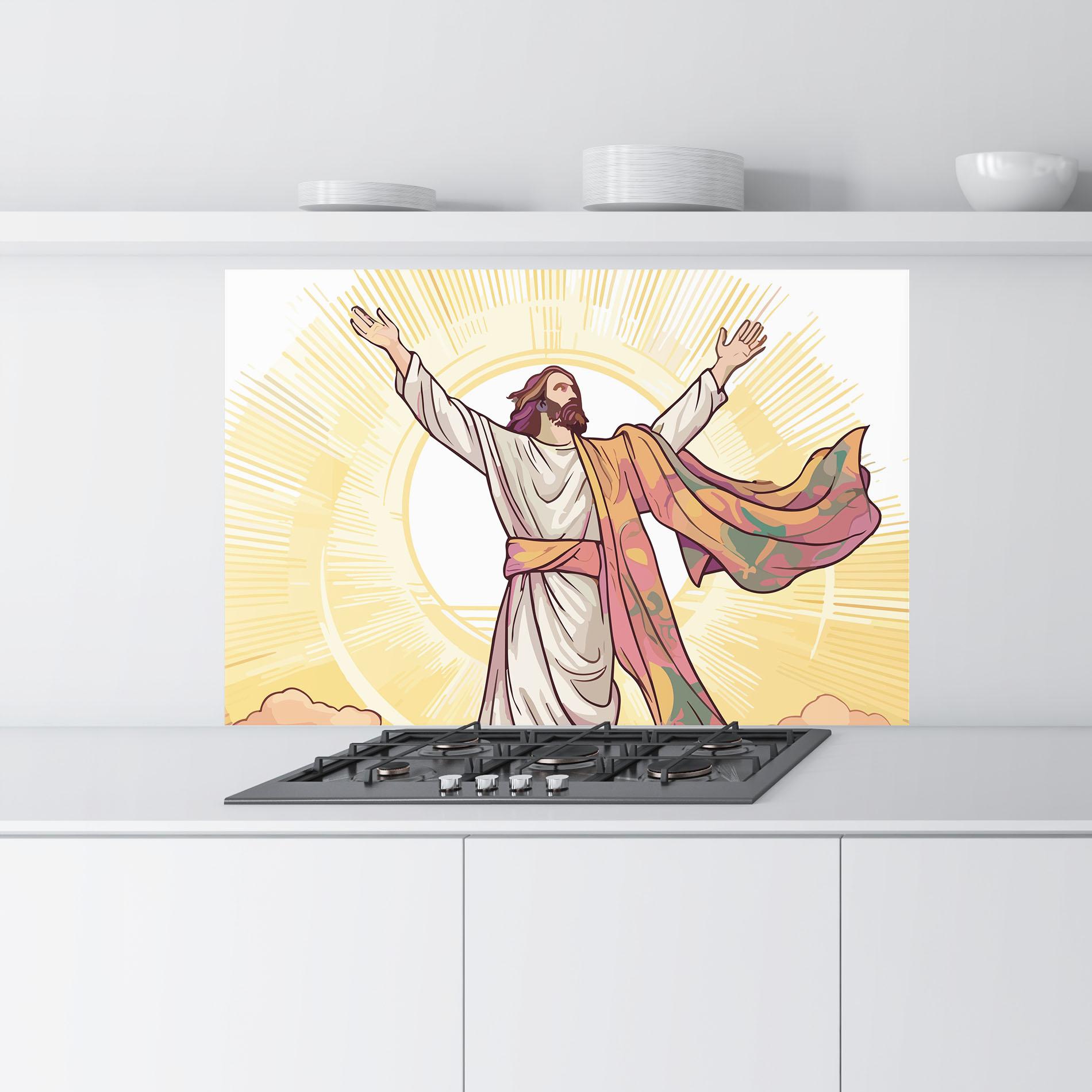 Konyhai üveg hátfal Jesus Power mockup 9
