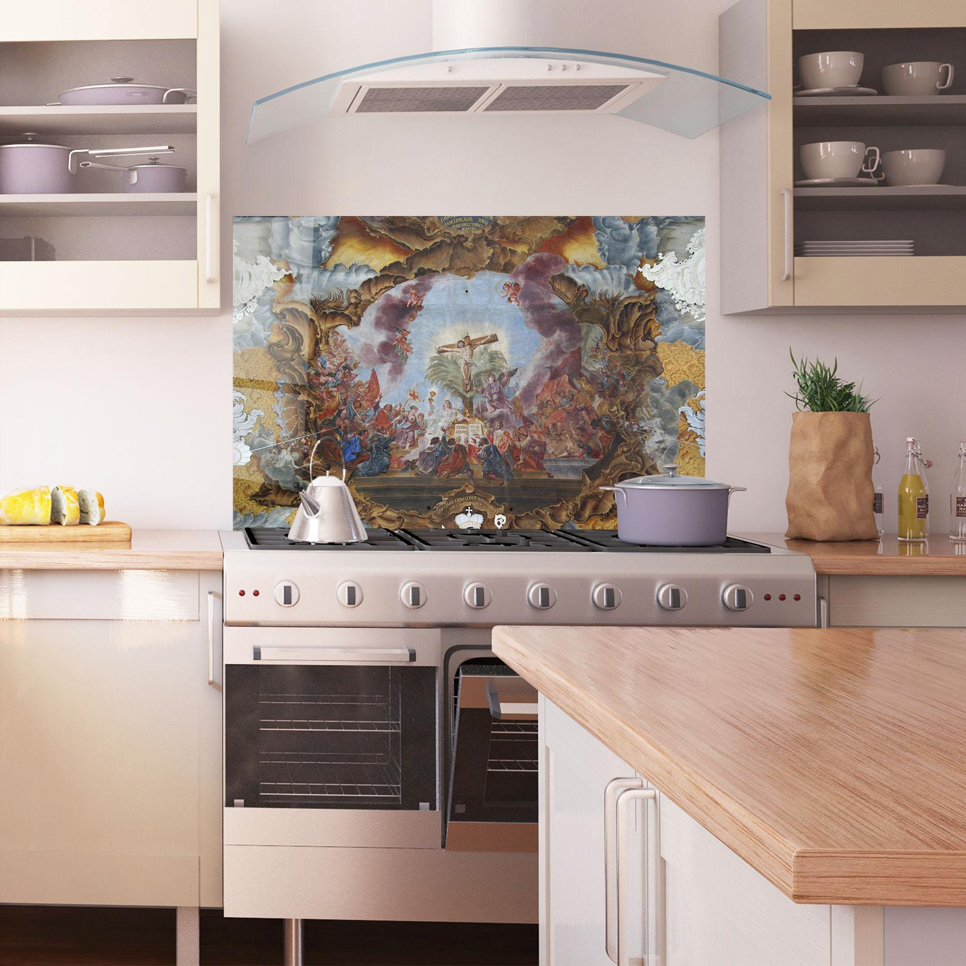 Konyhai üveg hátfal Devine Illumination mockup 1