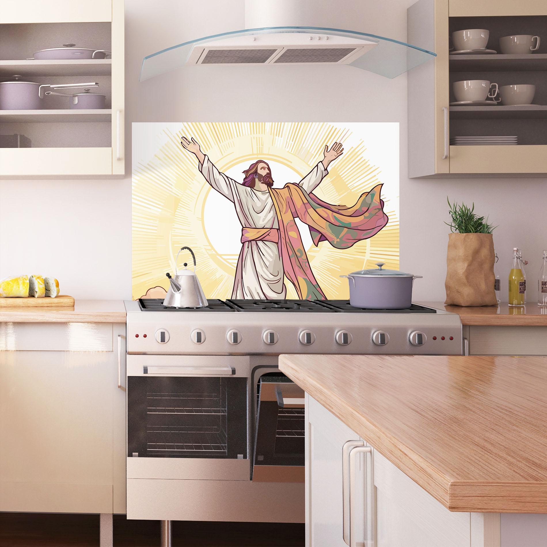 Konyhai üveg hátfal Jesus Power mockup 1