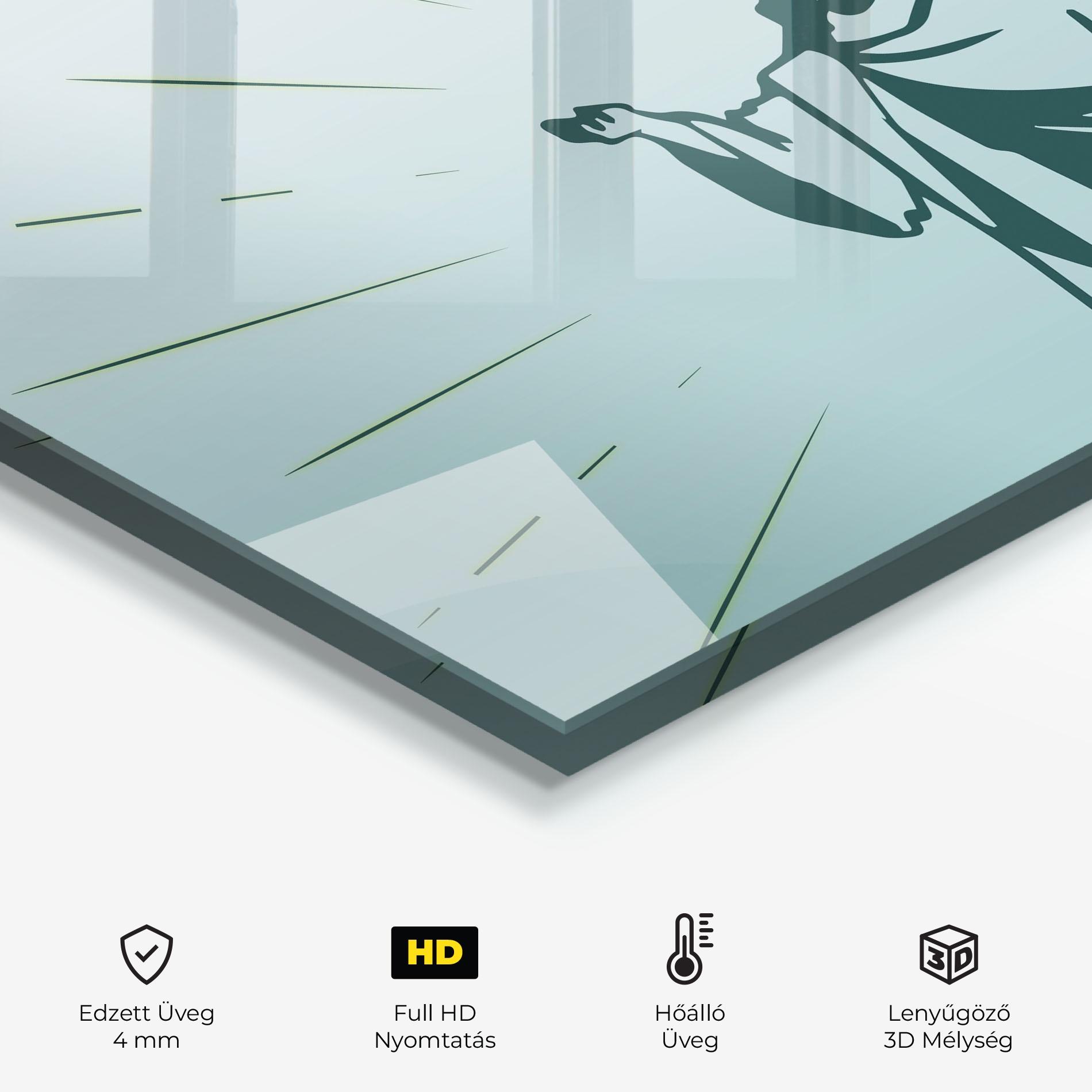 Konyhai üveg hátfal Blue Art Jesus mockup 2