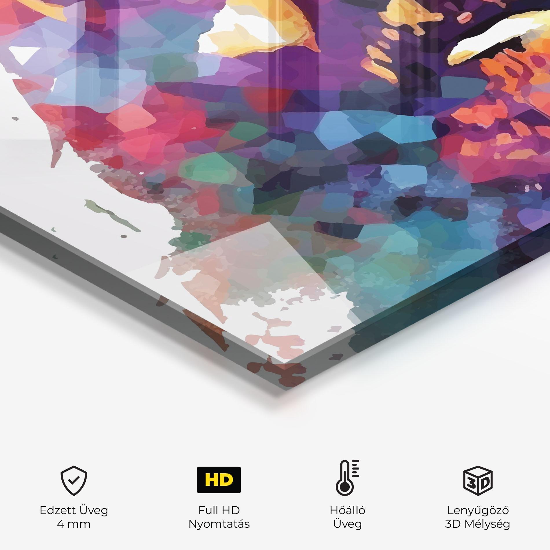 Konyhai üveg hátfal Colorful Light Jesus mockup 2