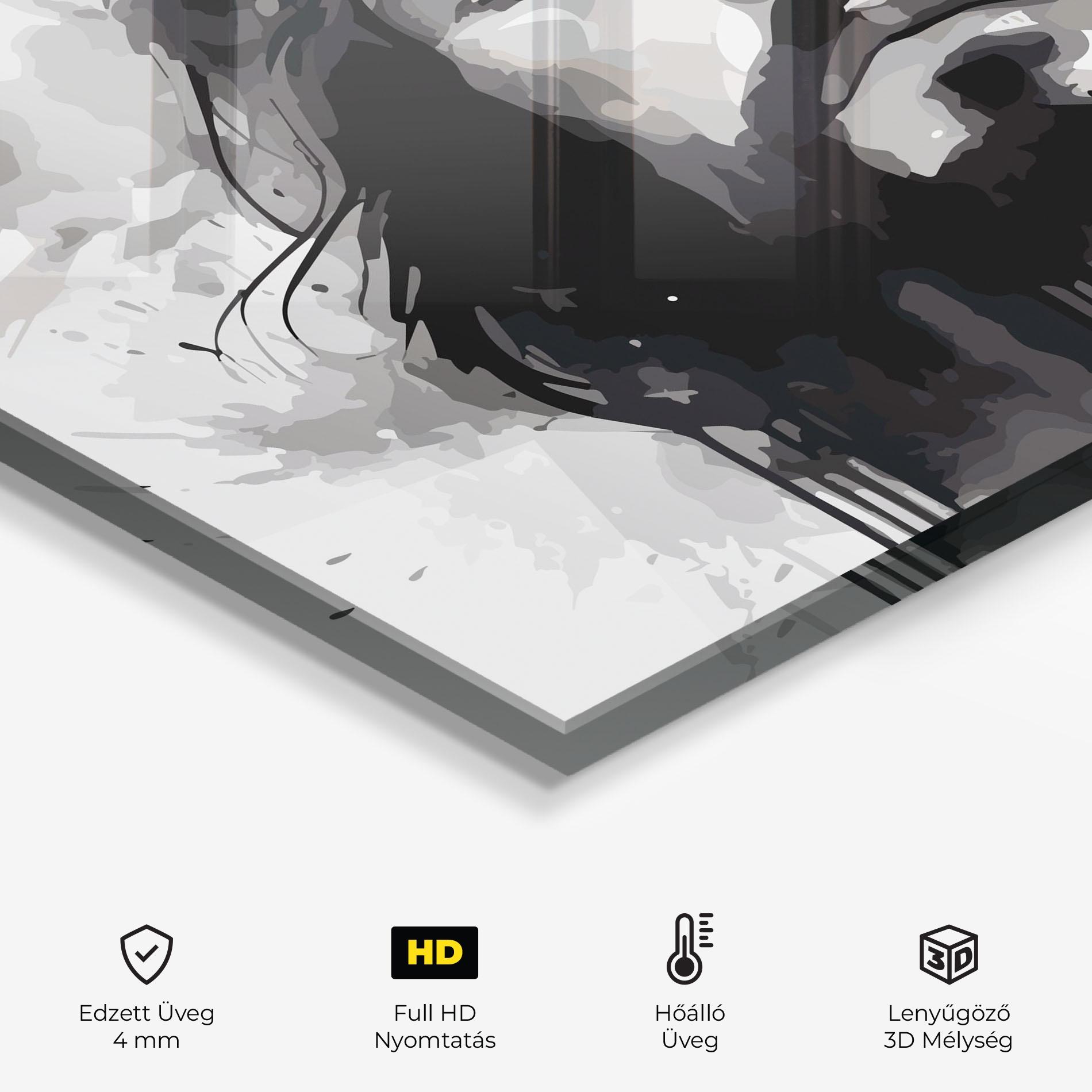 Konyhai üveg hátfal Jesus Ink Art mockup 2