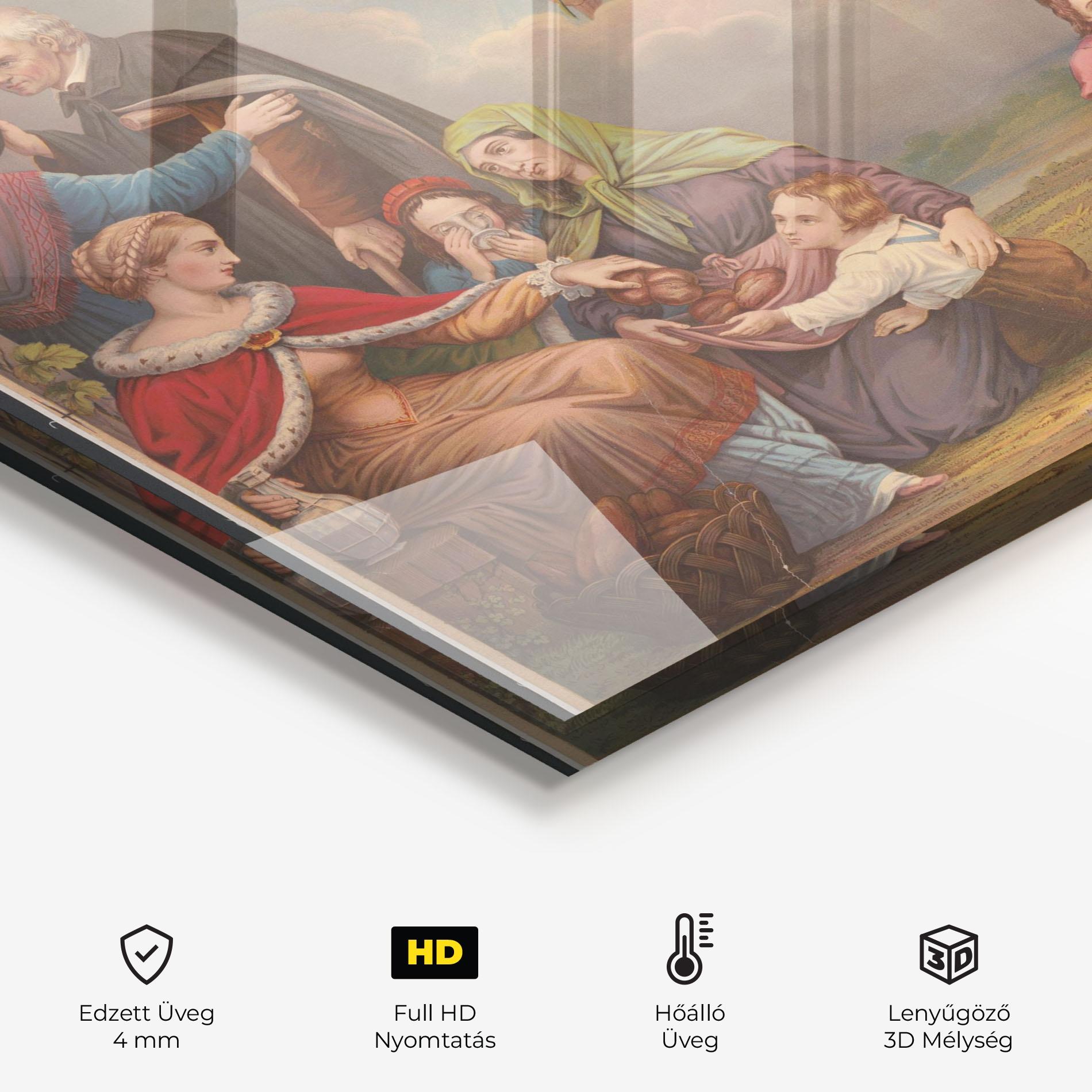 Konyhai üveg hátfal Jesus Old Painting mockup 2
