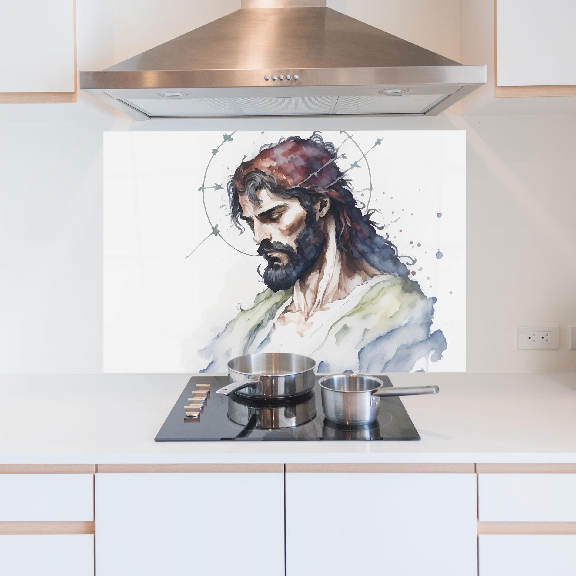 Konyhai üveg hátfal Jesus Art mockup 5