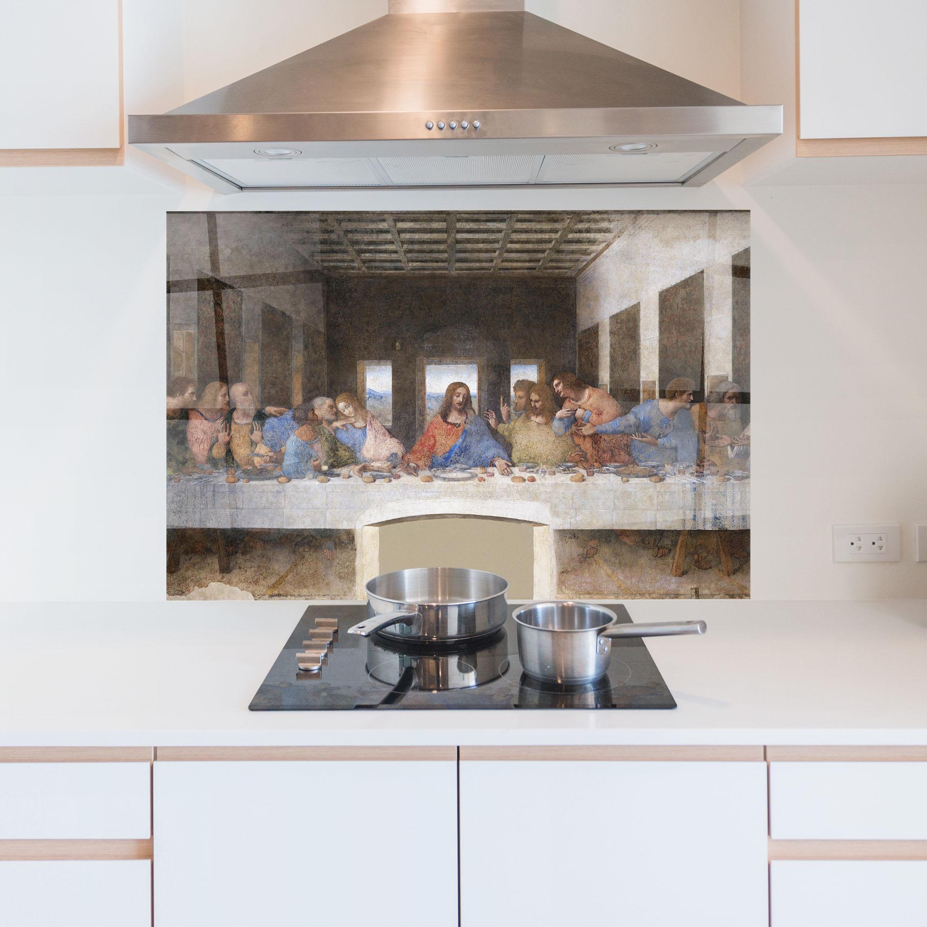 Konyhai üveg hátfal Jesus Eating mockup 5