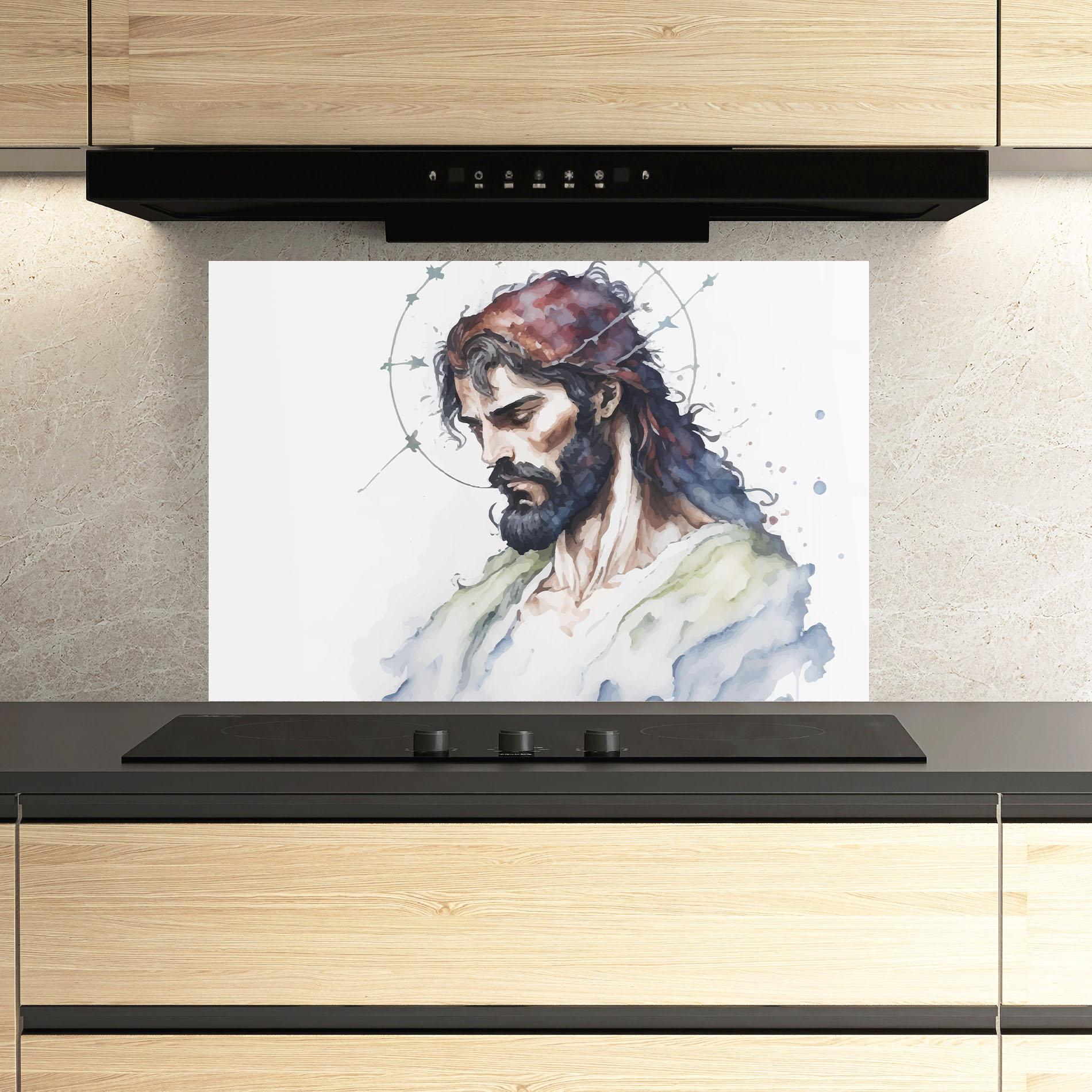 Konyhai üveg hátfal Jesus Art mockup 3