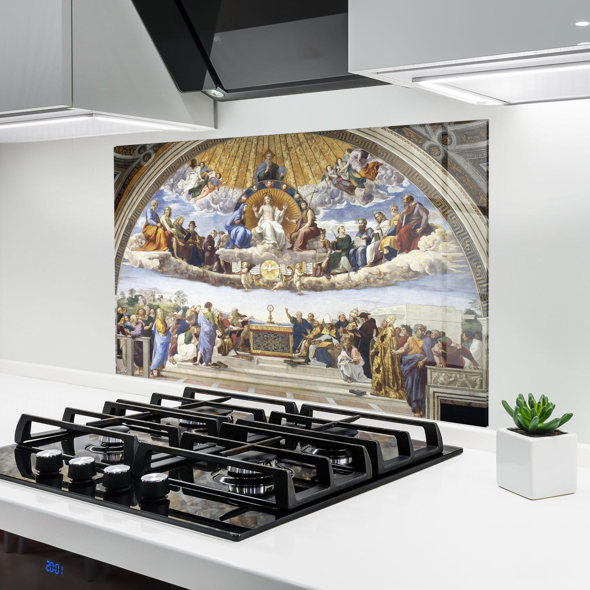 Konyhai üveg hátfal Holy Light mockup 6