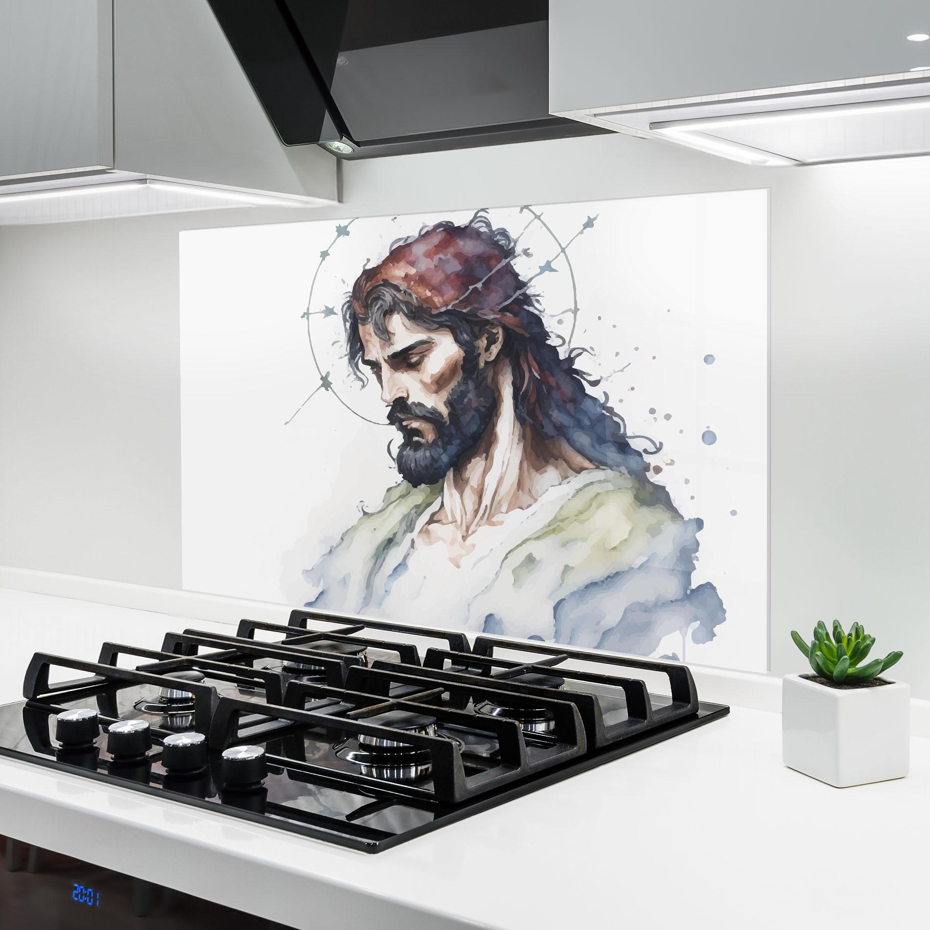 Konyhai üveg hátfal Jesus Art mockup 6