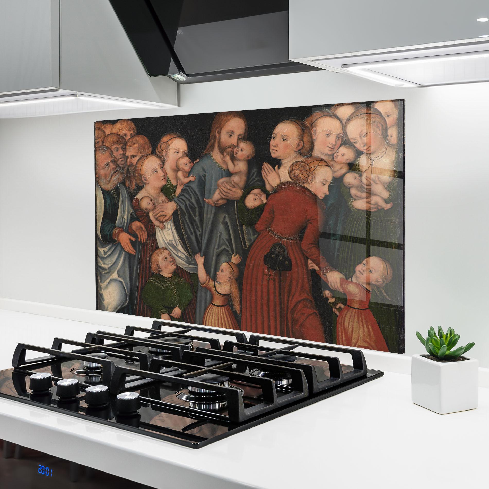 Konyhai üveg hátfal Jesus Old Art mockup 6