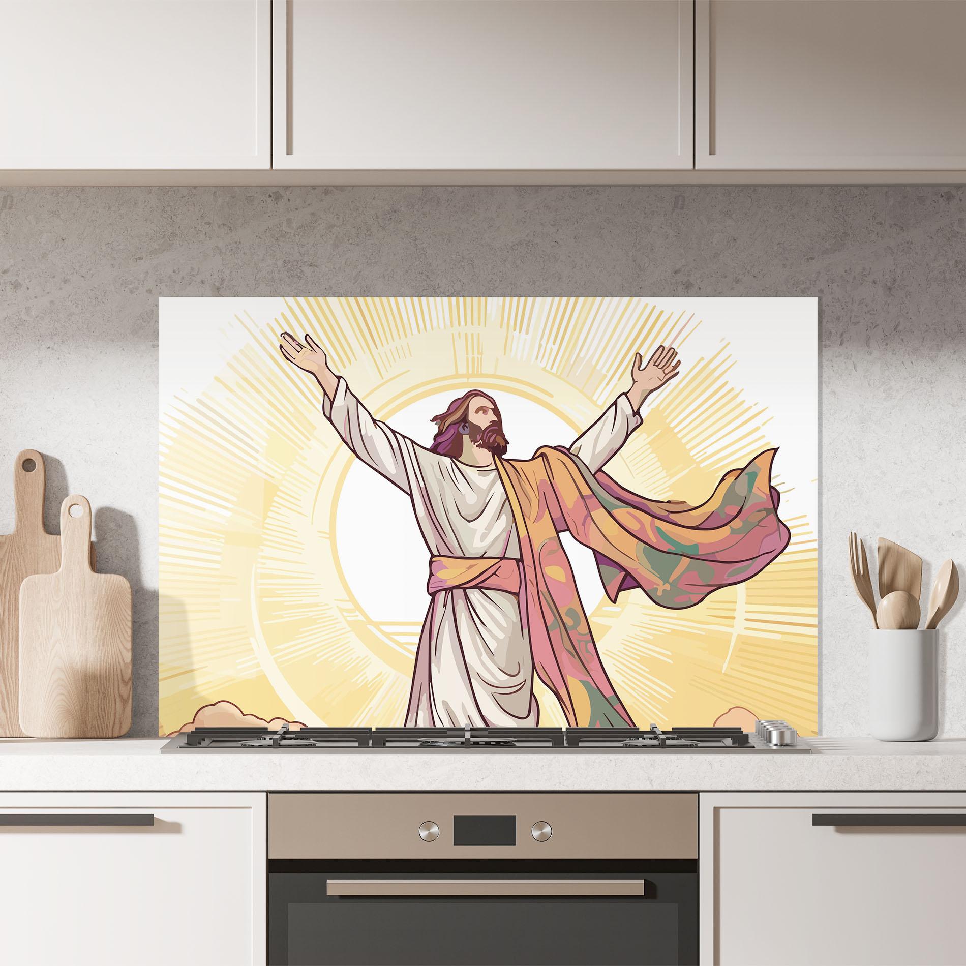 Konyhai üveg hátfal Jesus Power mockup 7