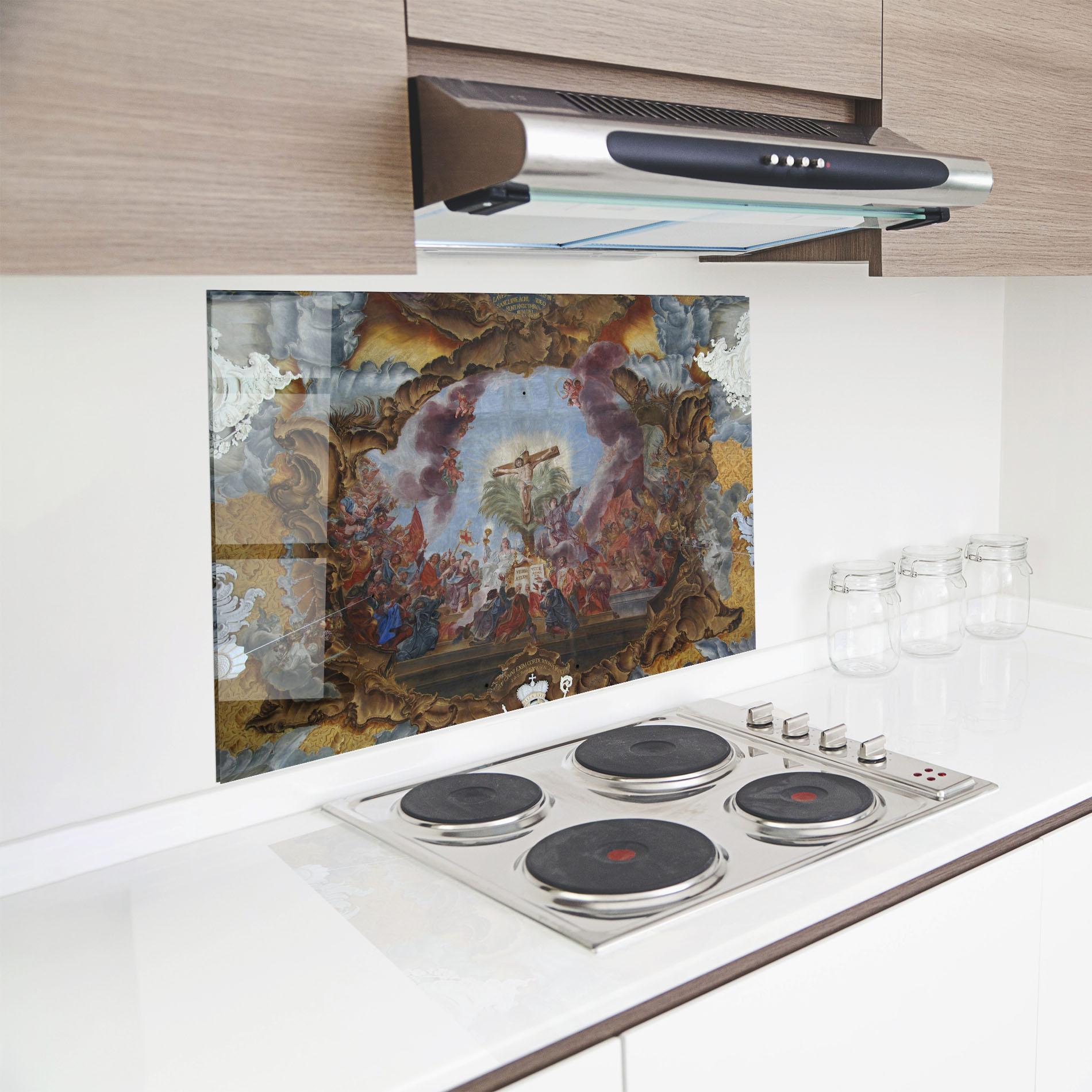 Konyhai üveg hátfal Devine Illumination mockup 8