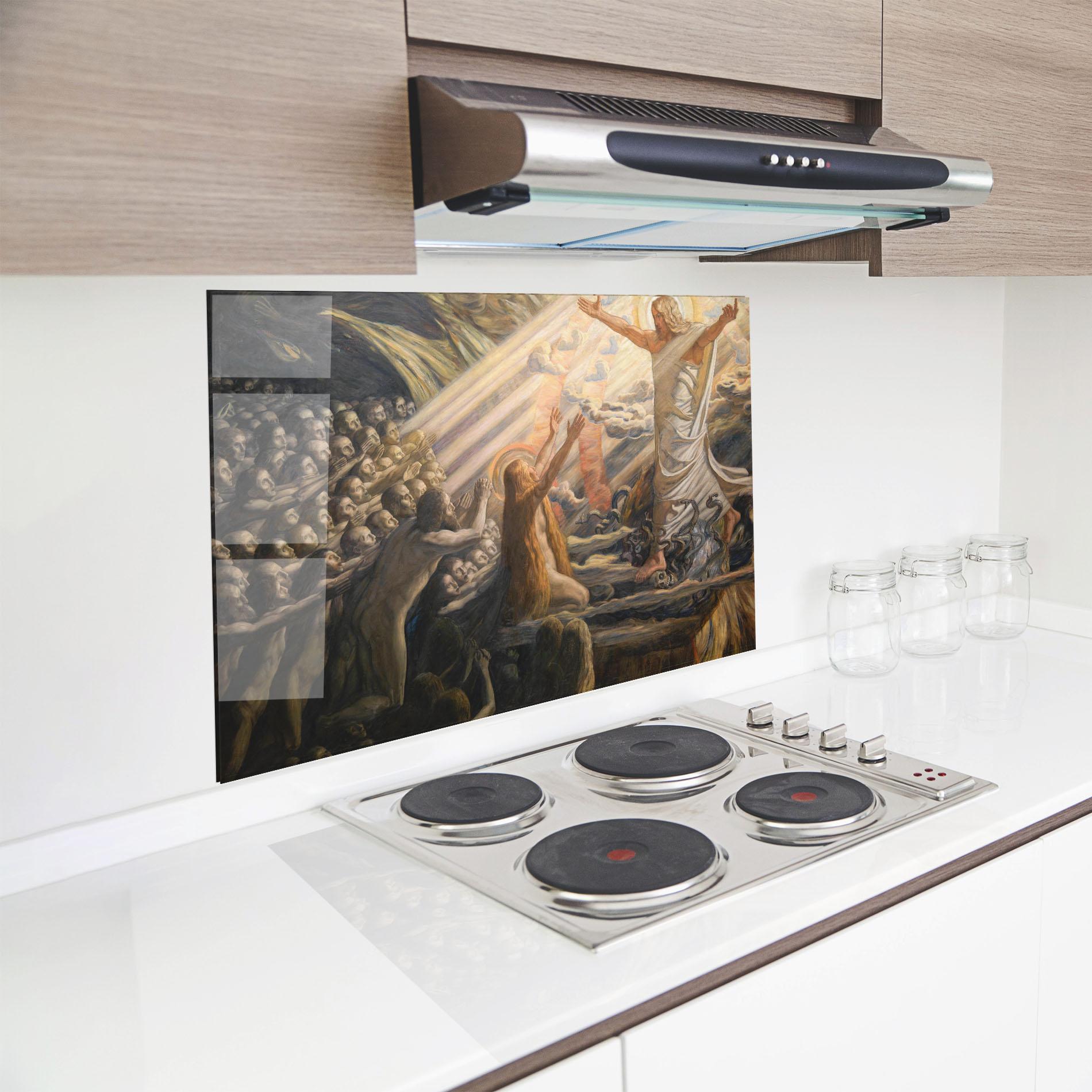 Konyhai üveg hátfal Devine Jesus Art mockup 8