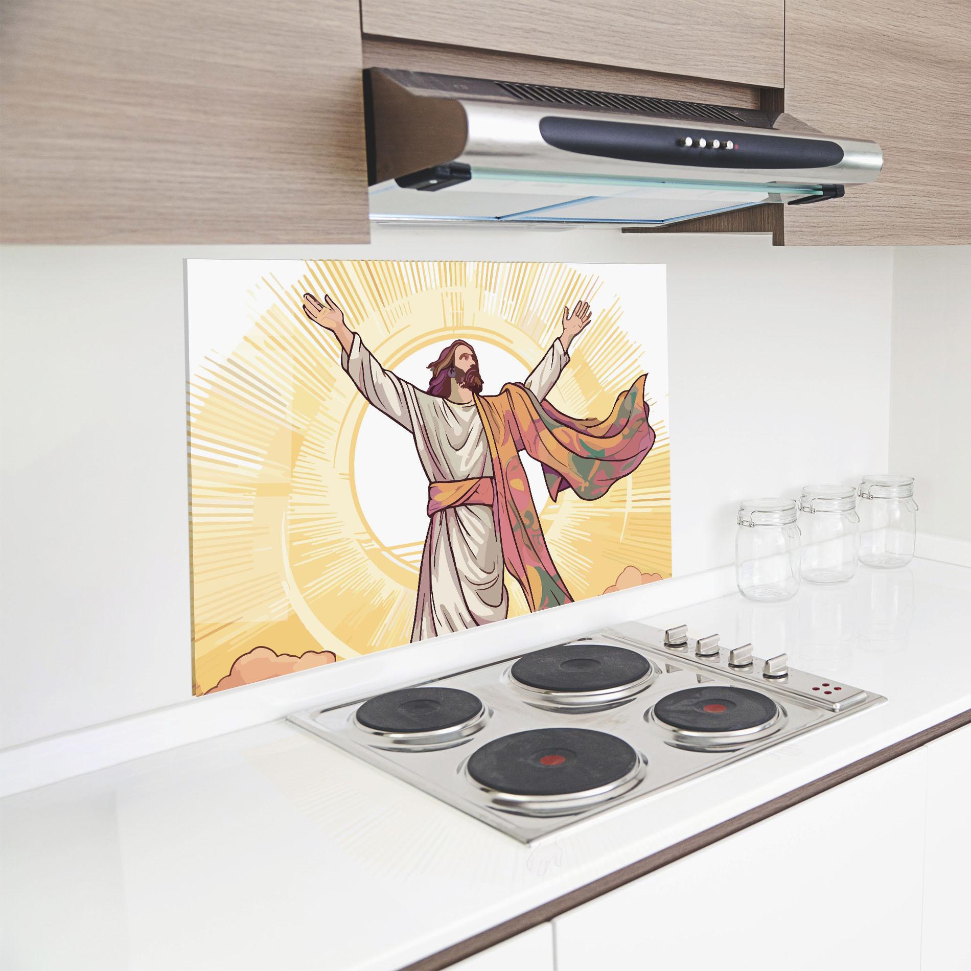 Konyhai üveg hátfal Jesus Power mockup 8