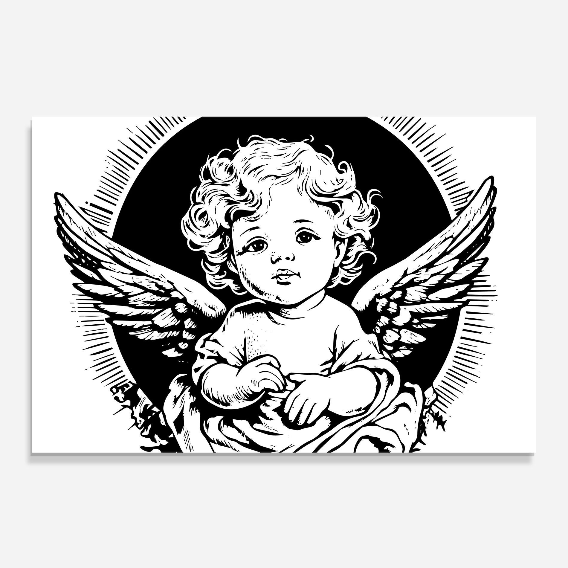 Konyhai üveg hátfal Cute Baby Angel mockup 0