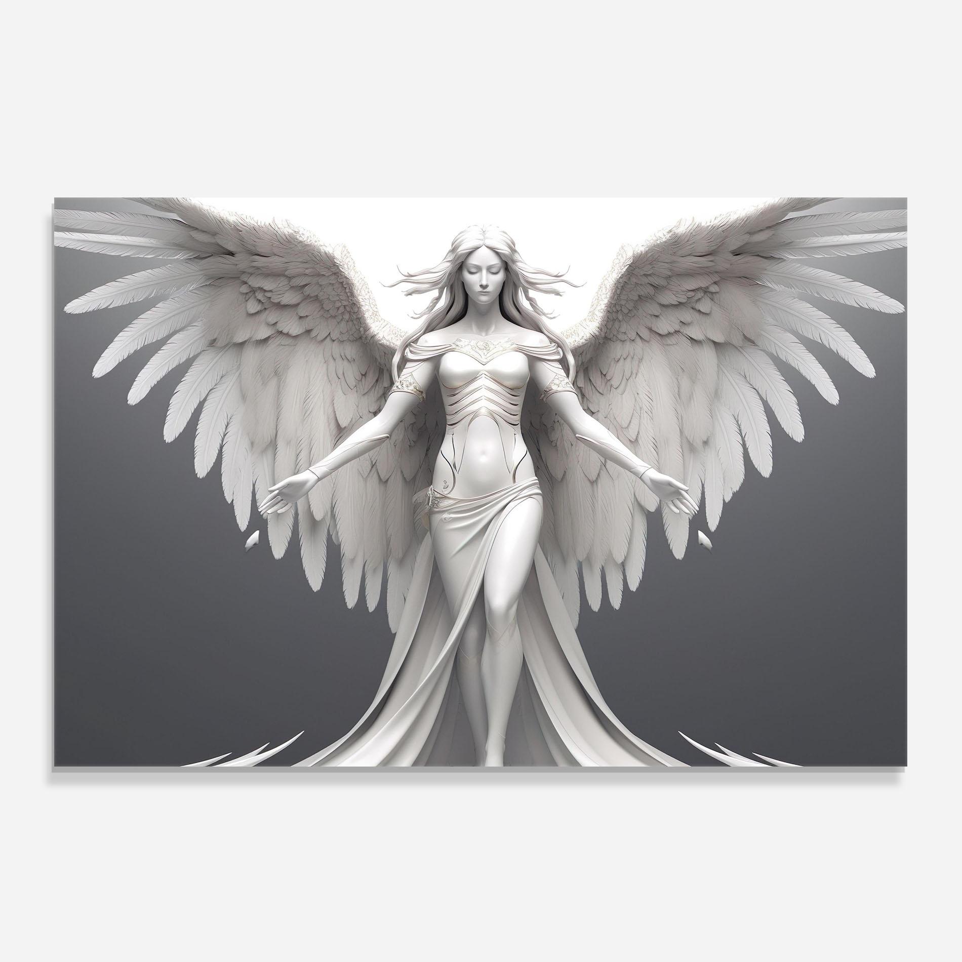 Konyhai üveg hátfal White Stone Woman mockup 0