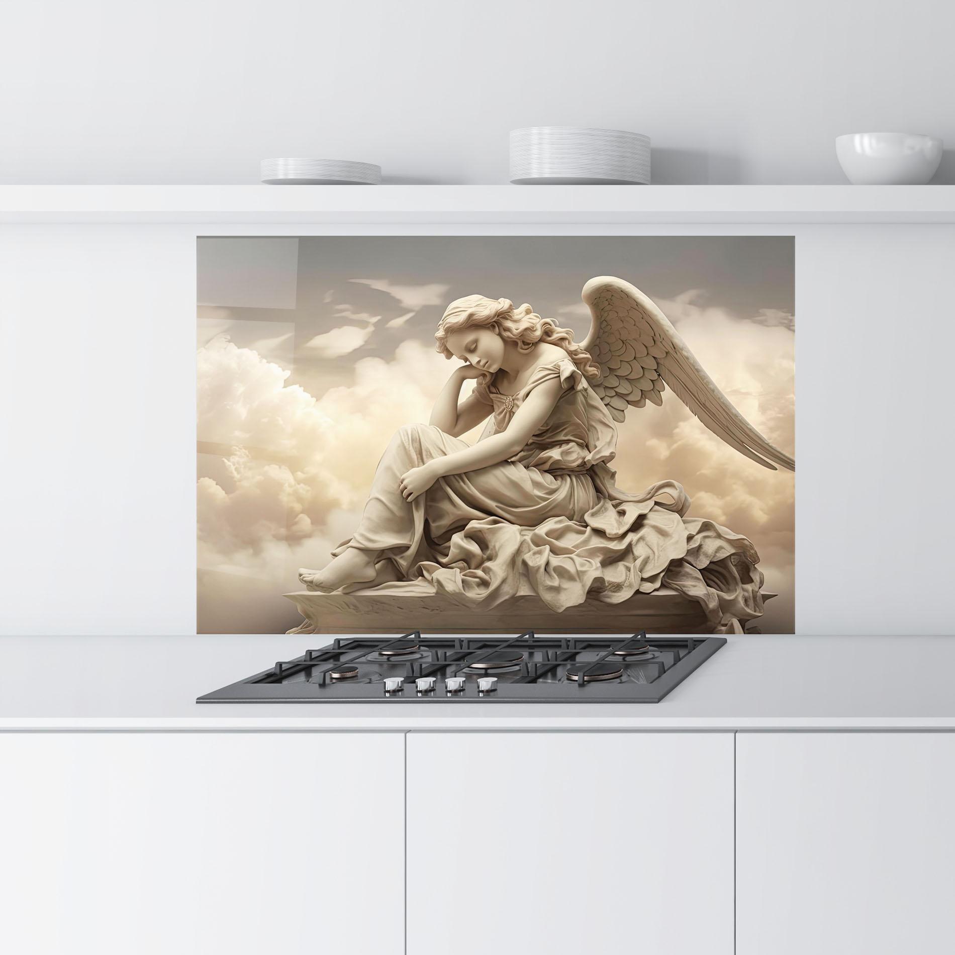 Konyhai üveg hátfal Angel Guardian Cloud mockup 9