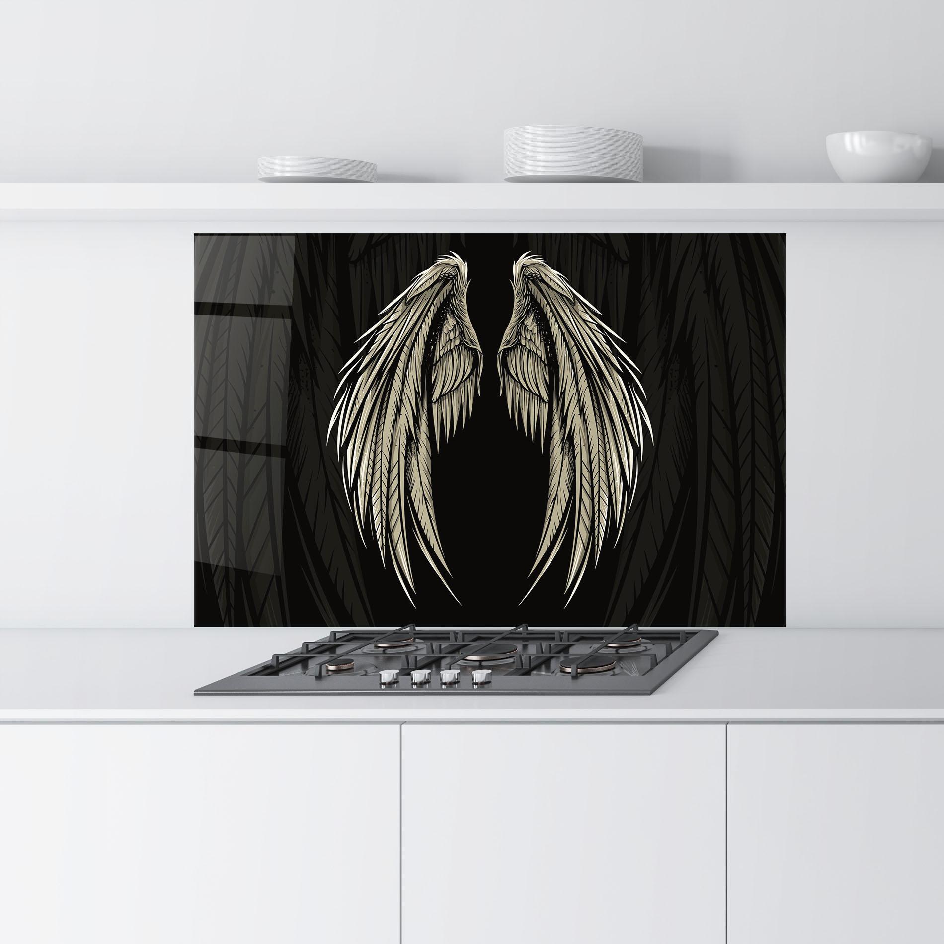 Konyhai üveg hátfal Angel Wing mockup 9