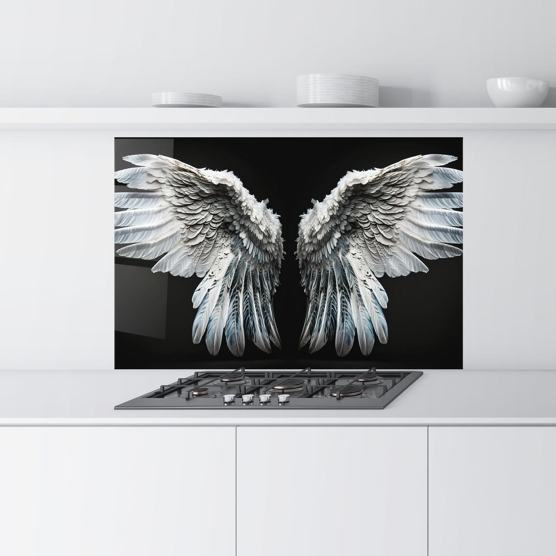 Konyhai üveg hátfal Big Angel Wings mockup 9