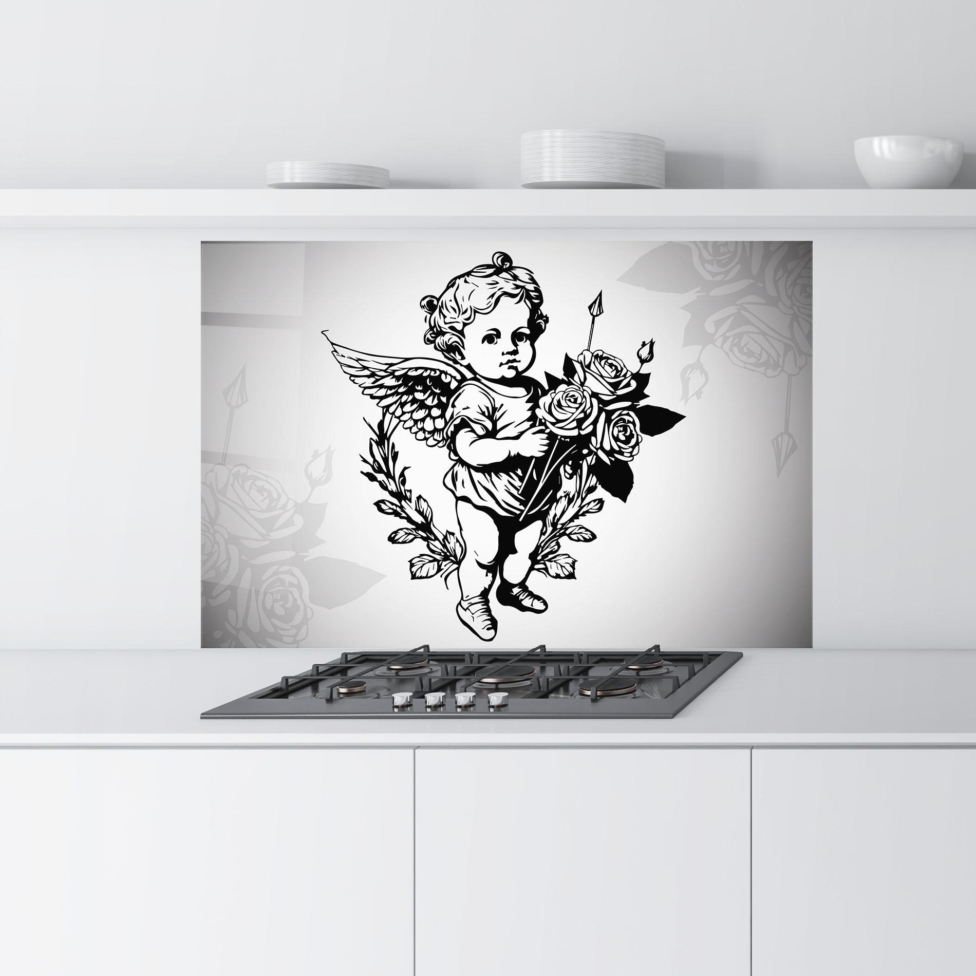 Konyhai üveg hátfal Roses Angel mockup 9